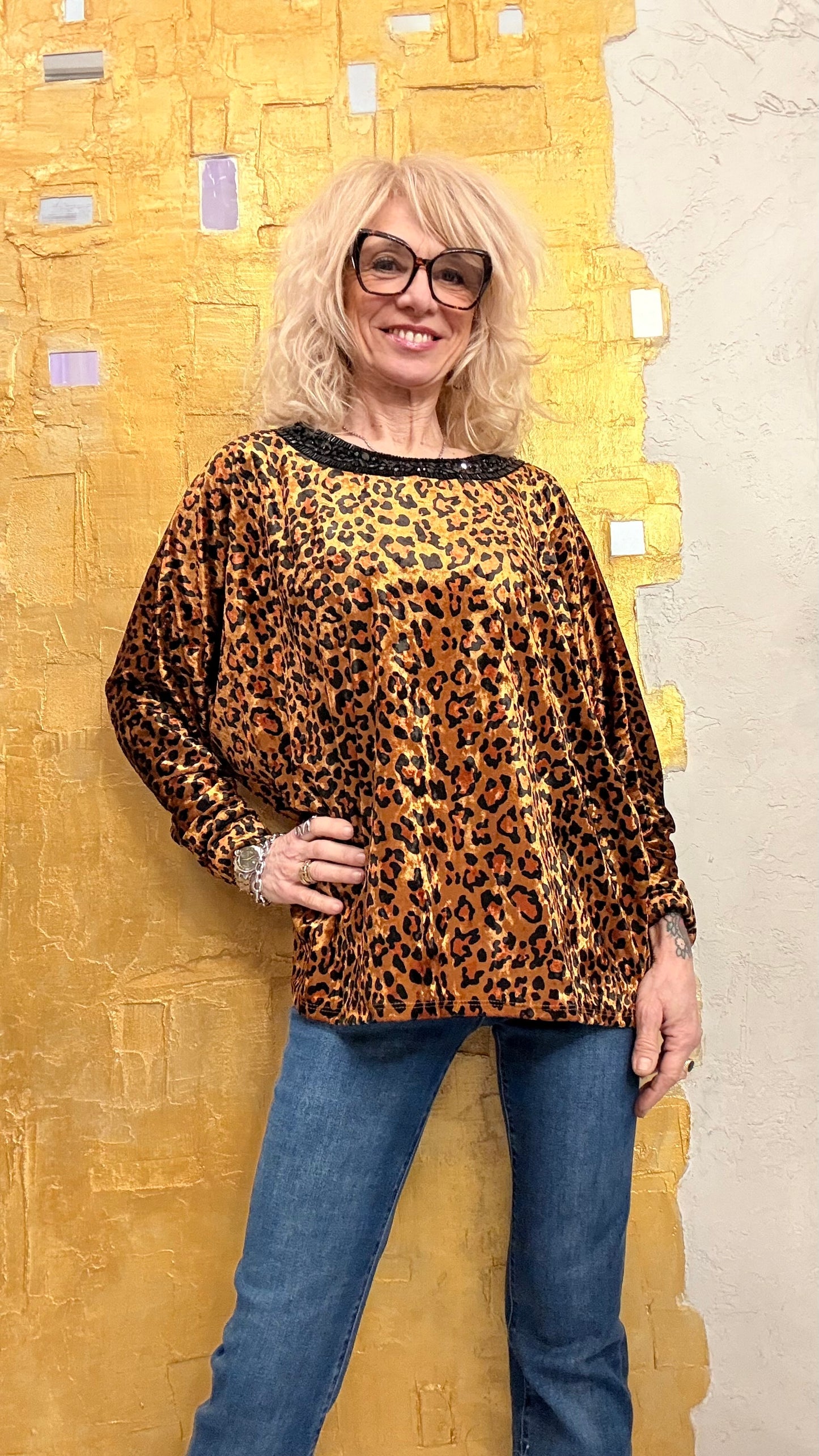 Maglia velluto animalier Ayfee -