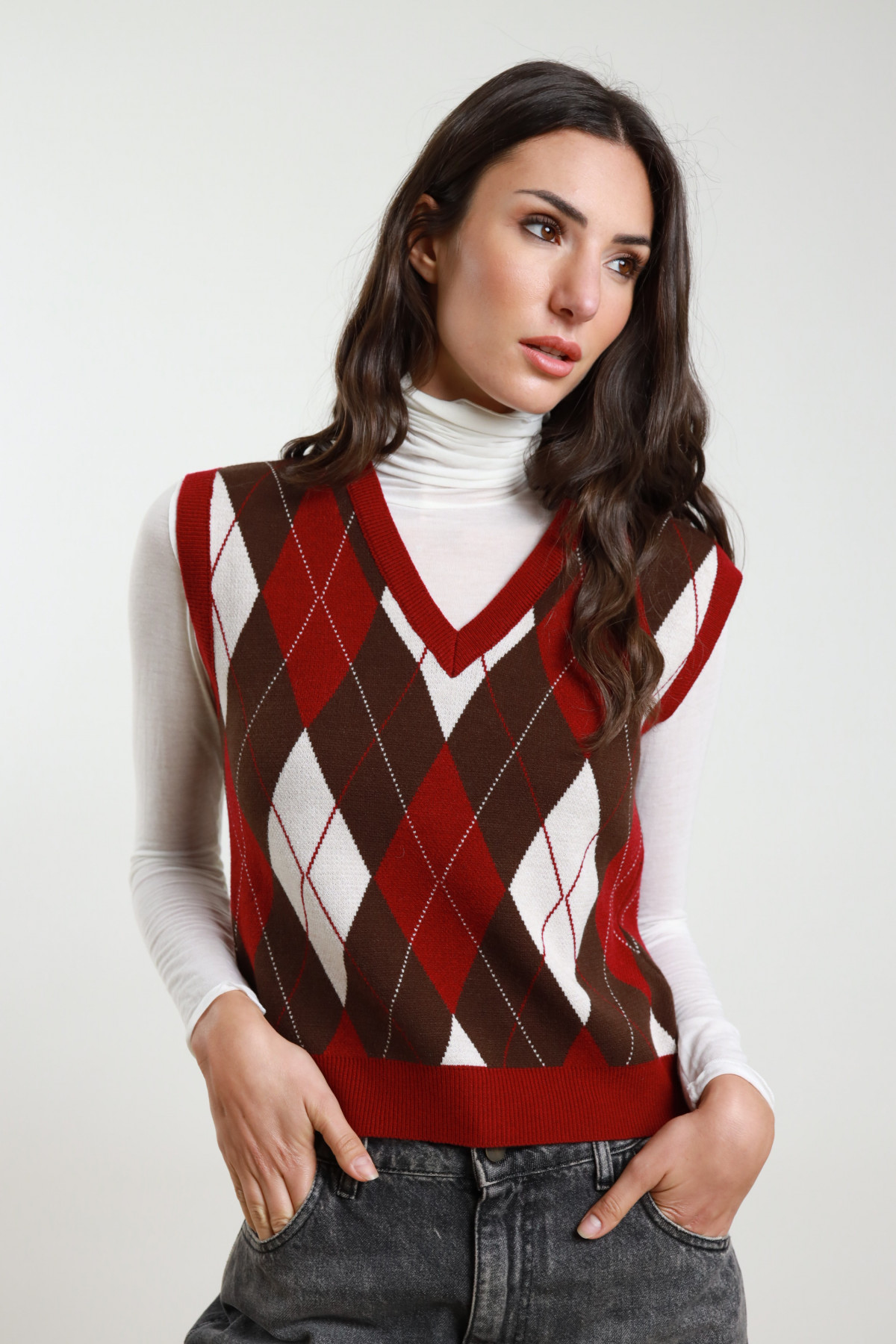 Gilè Argyle slim Susy Mix