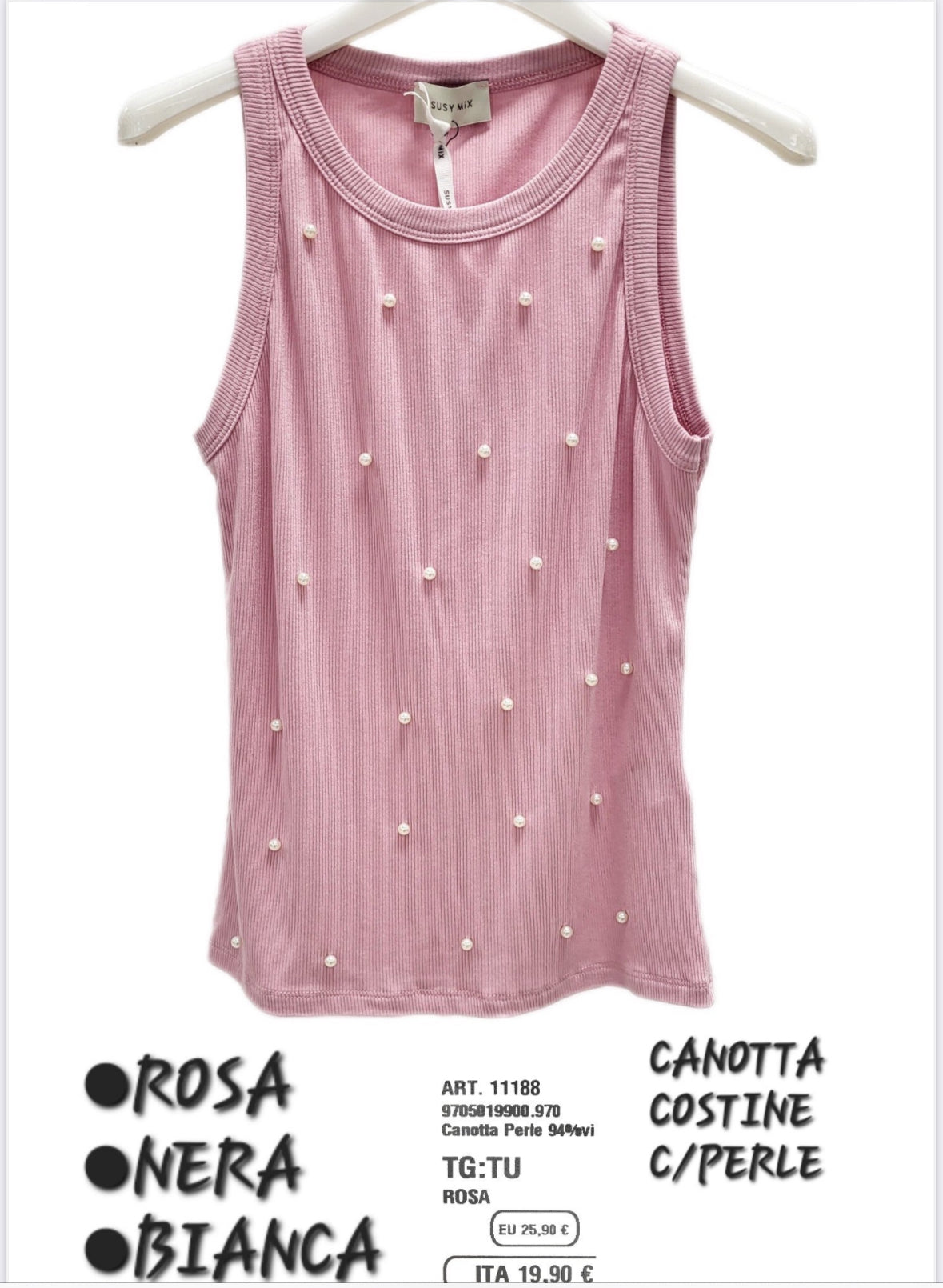 Canotta Costine perle