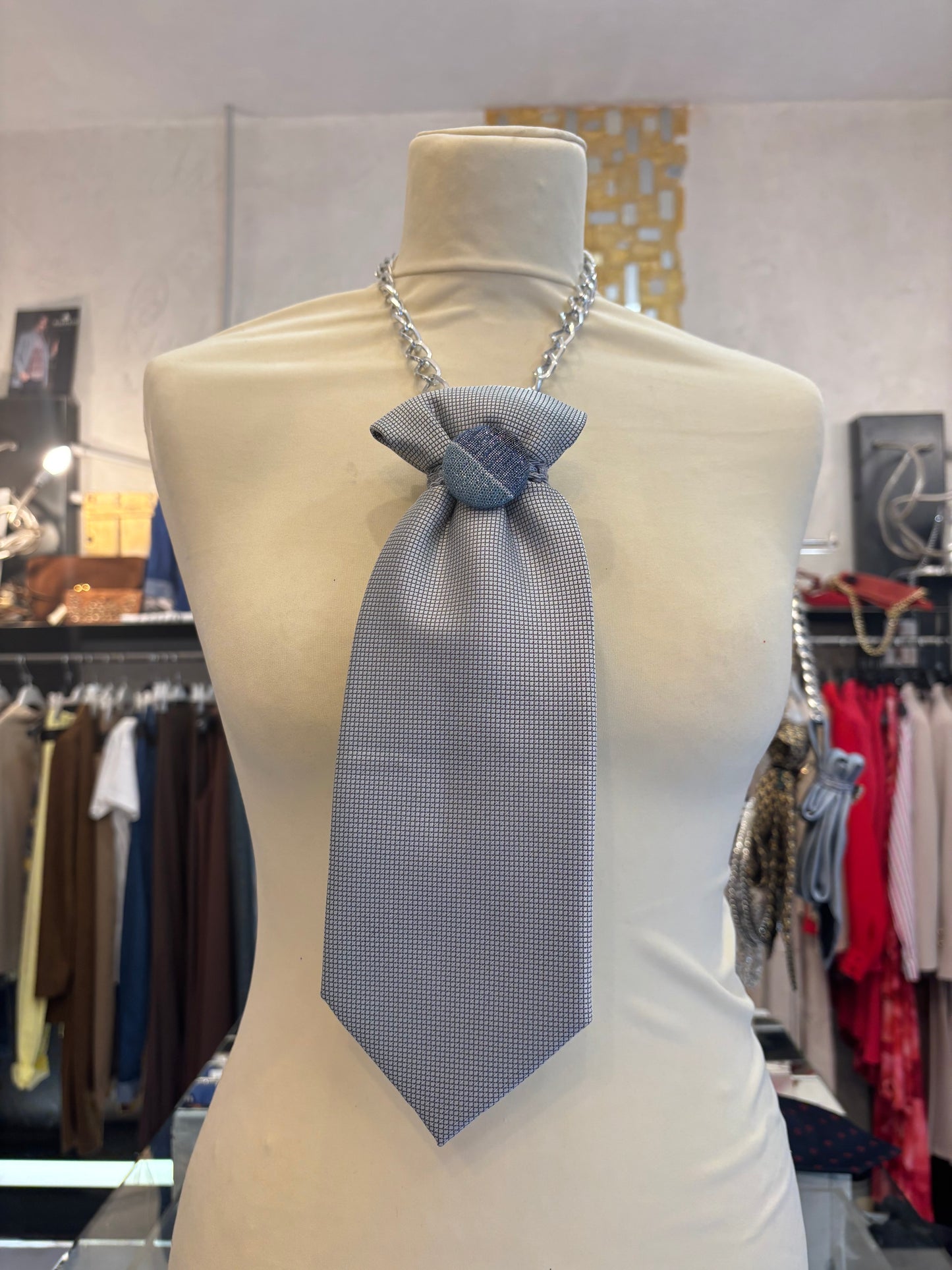 Cravatta /Collana seta vintage ETOILE