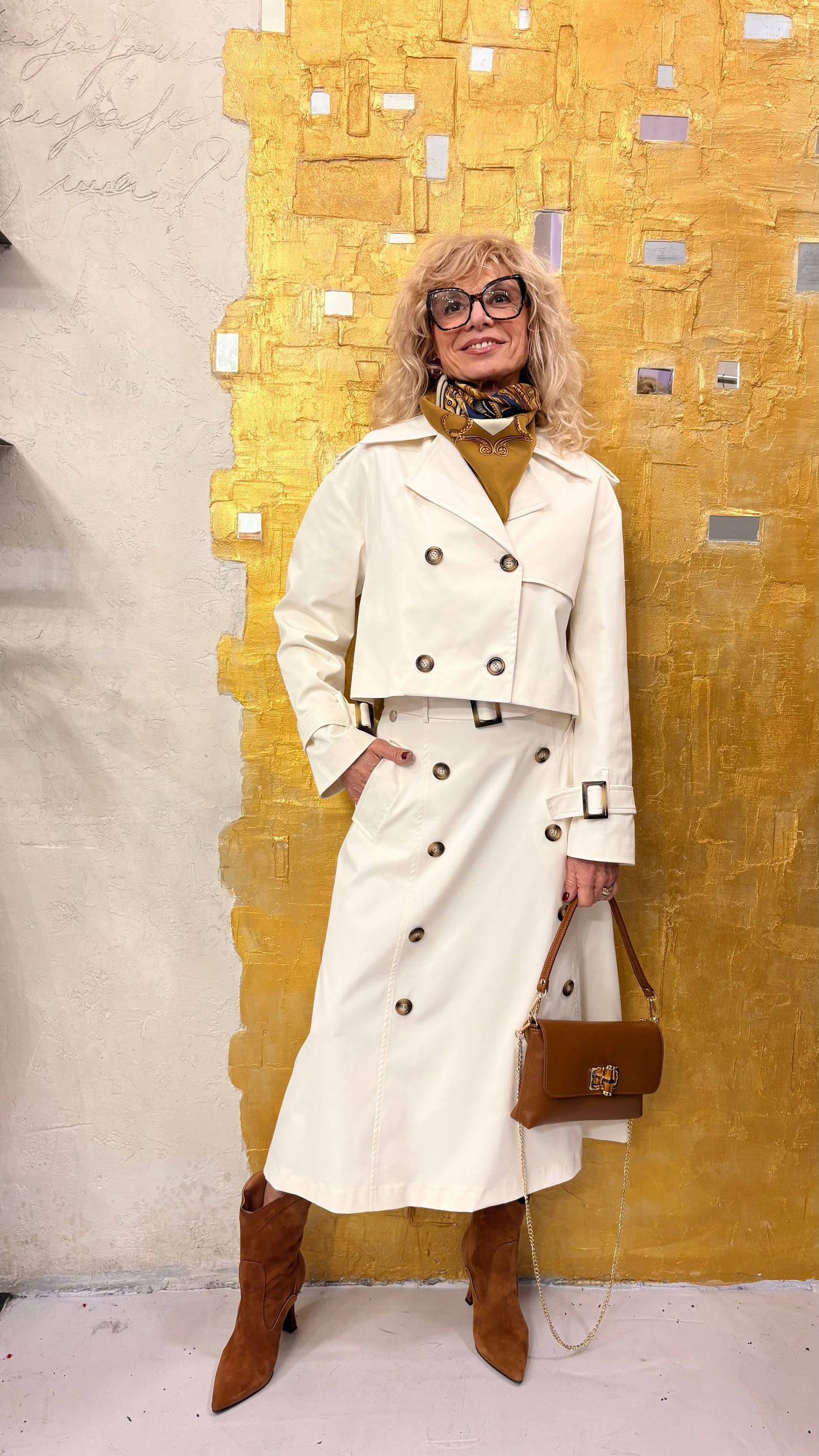 Tailleur Crop Doppio Petto con Gonna Rebekka Ross