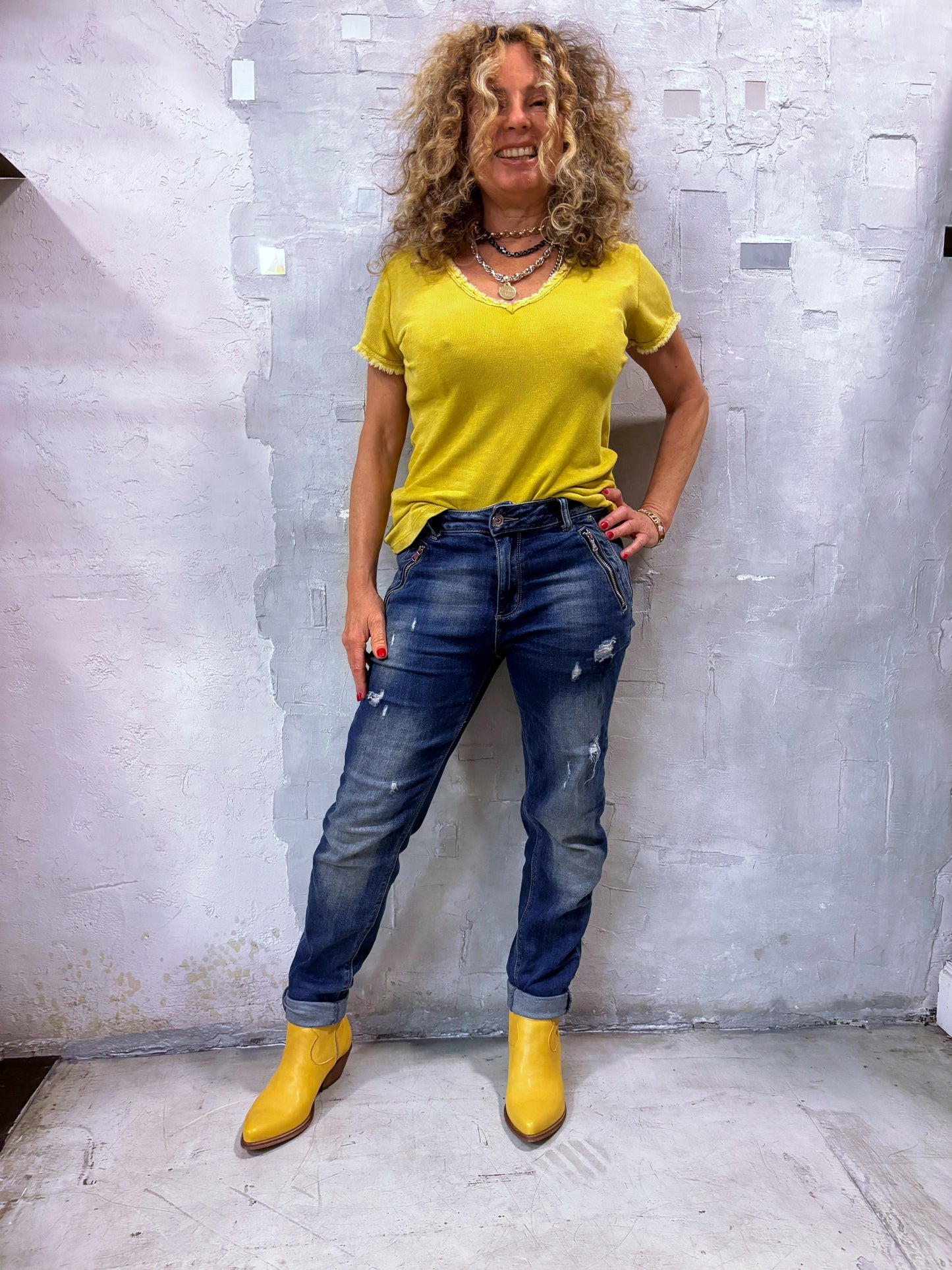 Jeans baggy cerniere