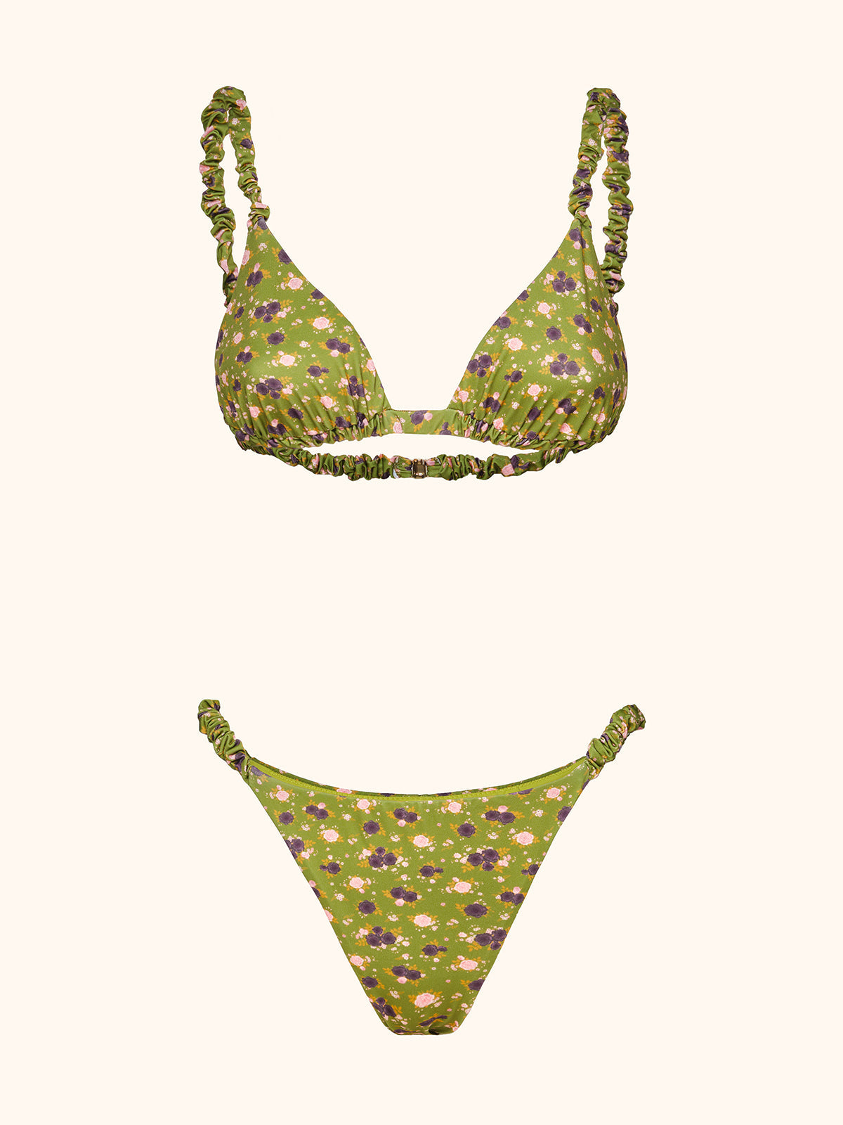 Bikini Donna Me fui Triangolo con Slip fisso Fantasia verde provenzale SW0240-X03