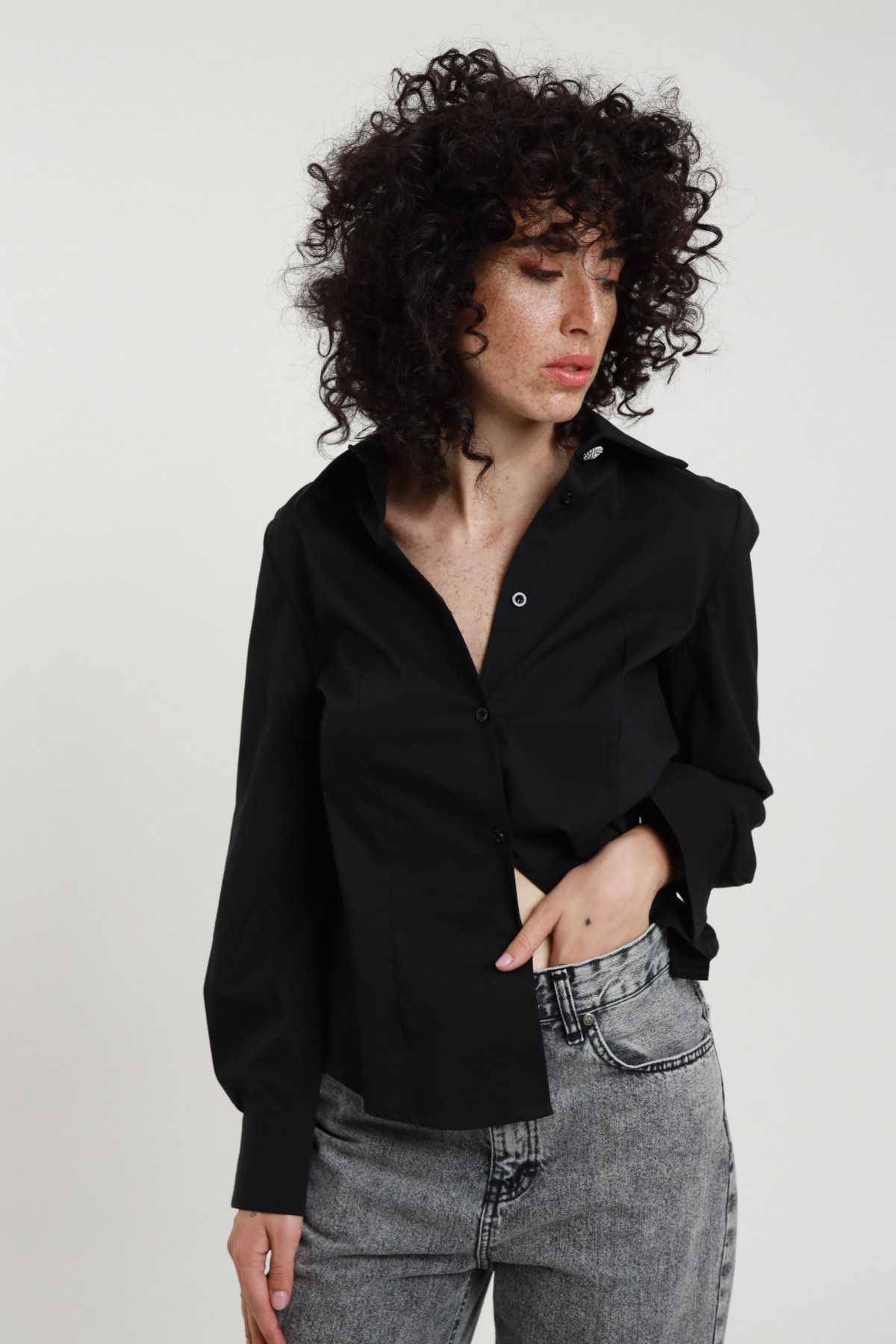 Camicia Bottone Gioiello