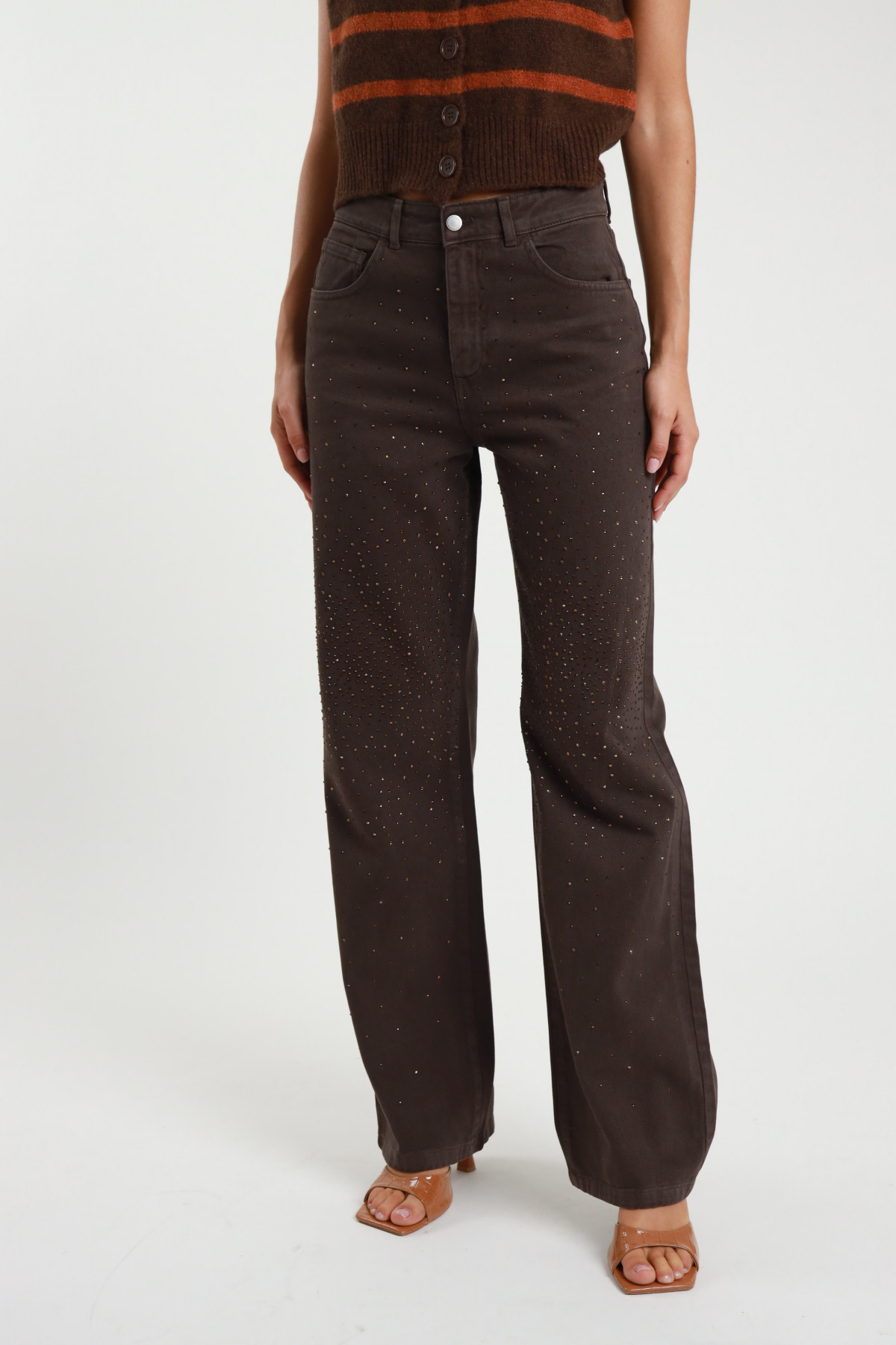 Jeans tinto in capo STRASS Susy Mix