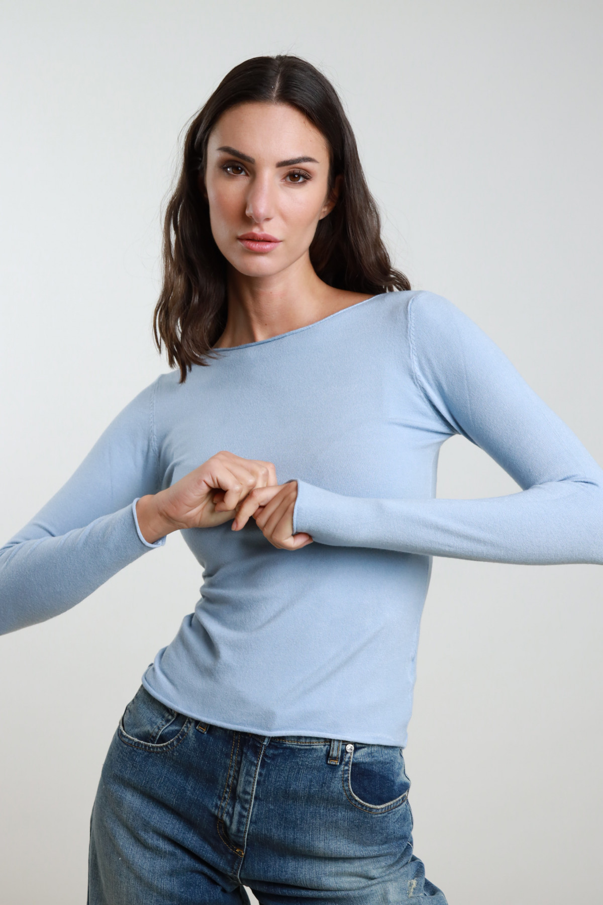 Maglia scollo barchetta