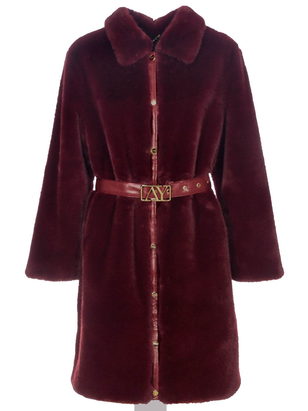 Cappotto eco pelliccia fake fur dettagli in eco pelle stampa cocco