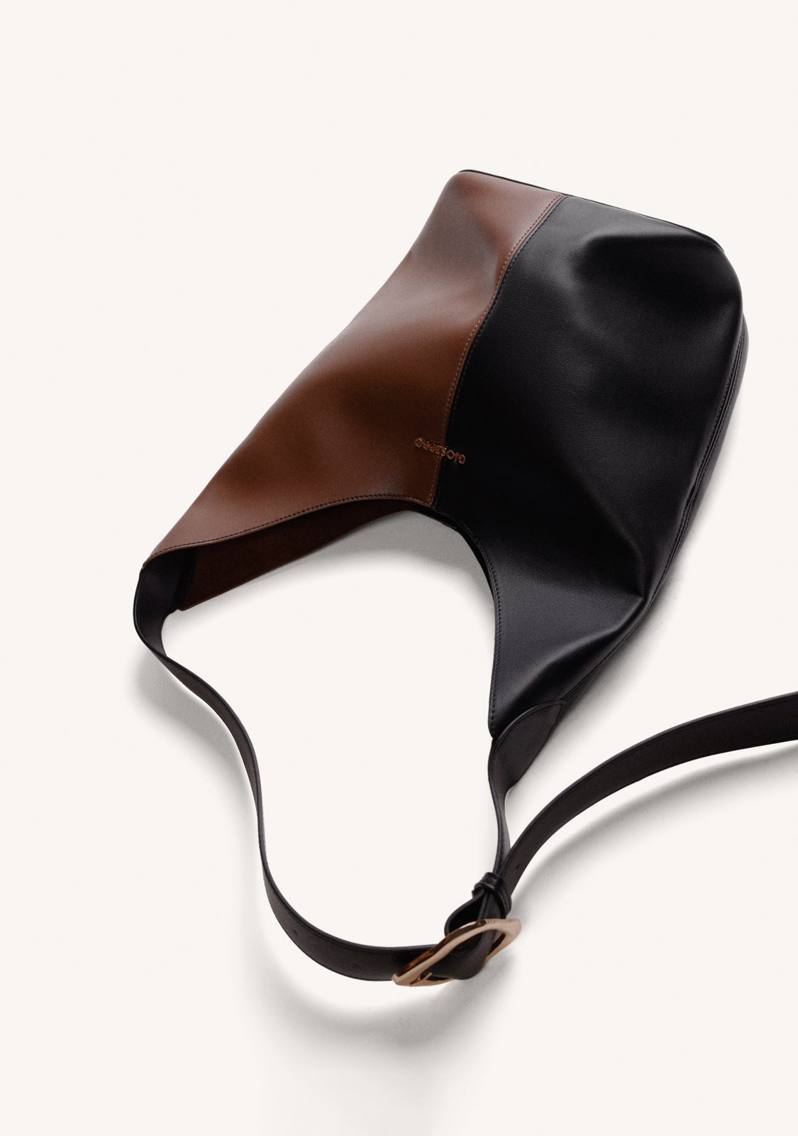 BORSA MAXI BUCKET NERA E MARRONE
