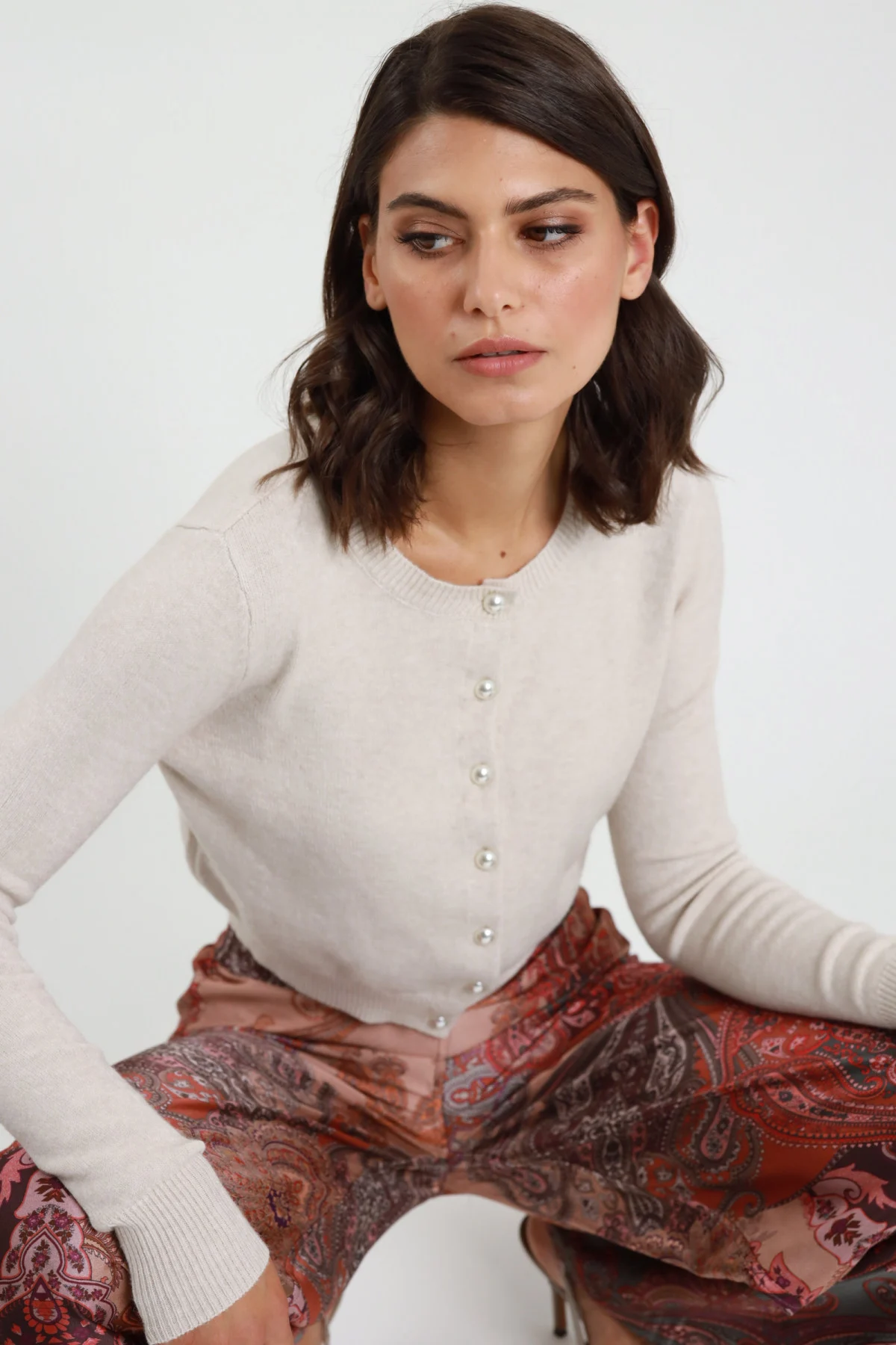 Cardigan crop perle Susy mix