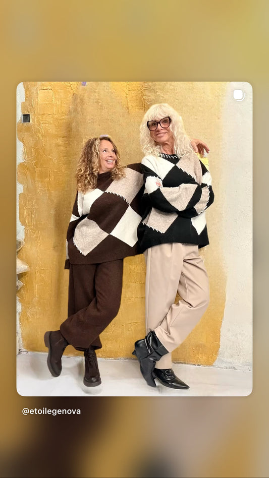 Completo Maglia Rombi – Maglione e Pantalone Coordinato Ayfee
