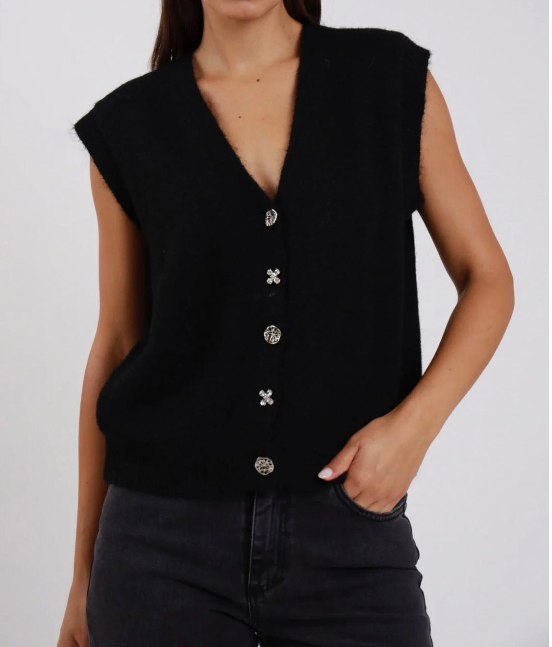 Gilet bottoni gioiello Susy mix