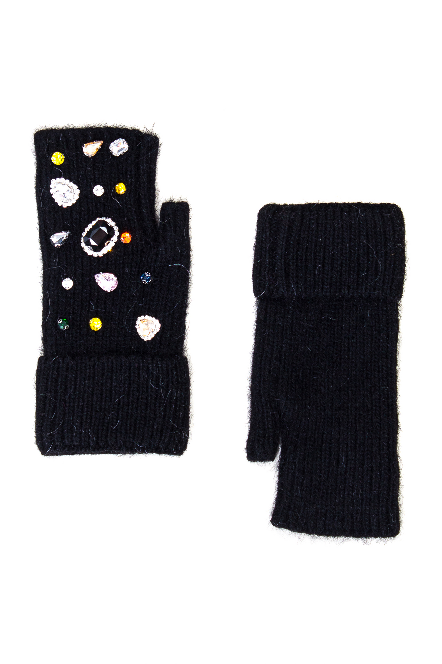 Guanto maglia con castoni applicati