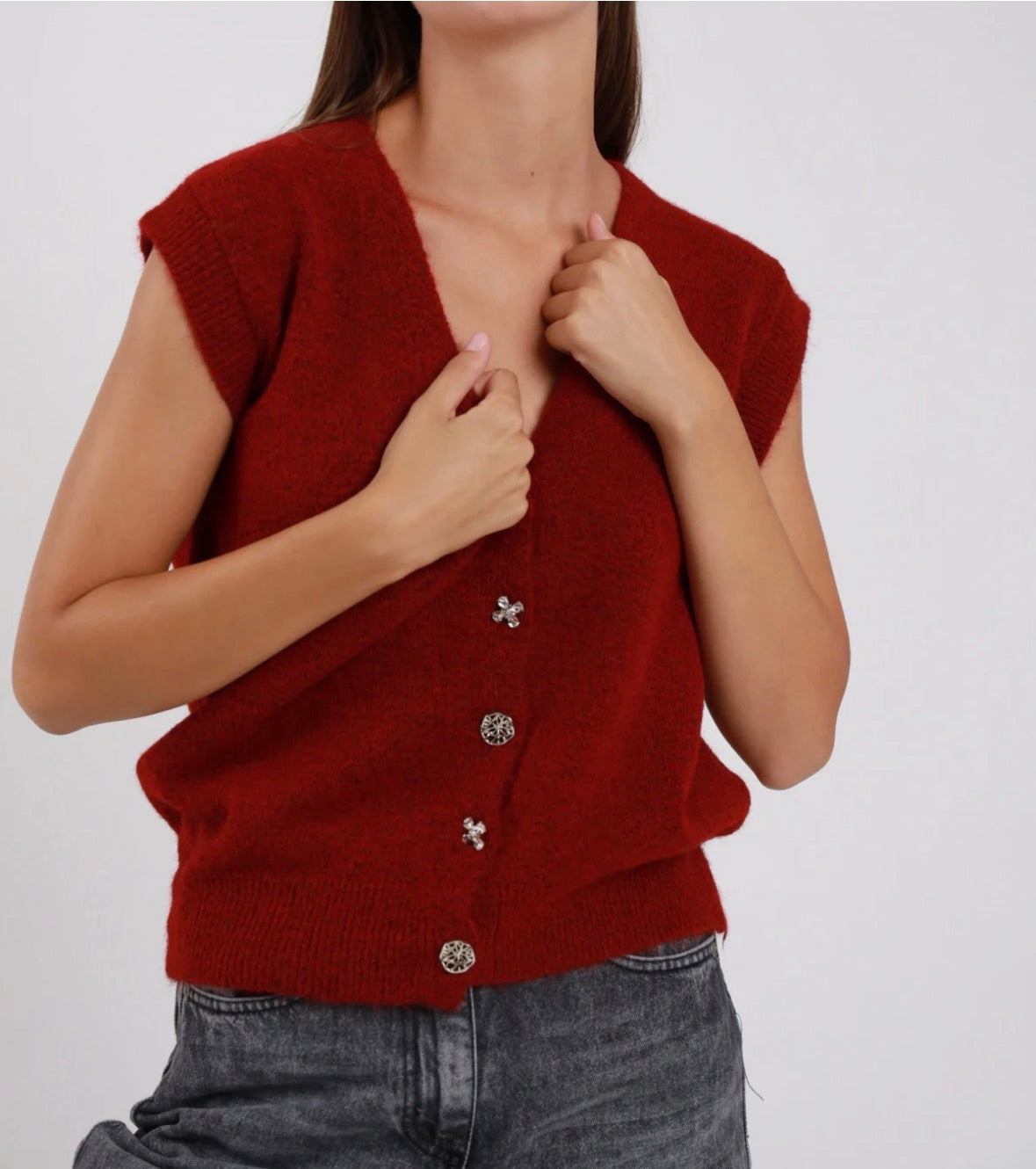 Gilet bottoni gioiello Susy mix