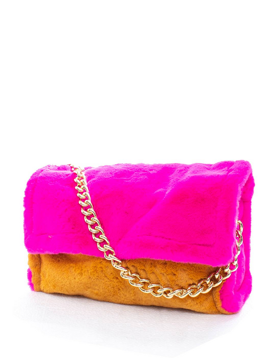 Borsa pelliccia bicolore Ayfee