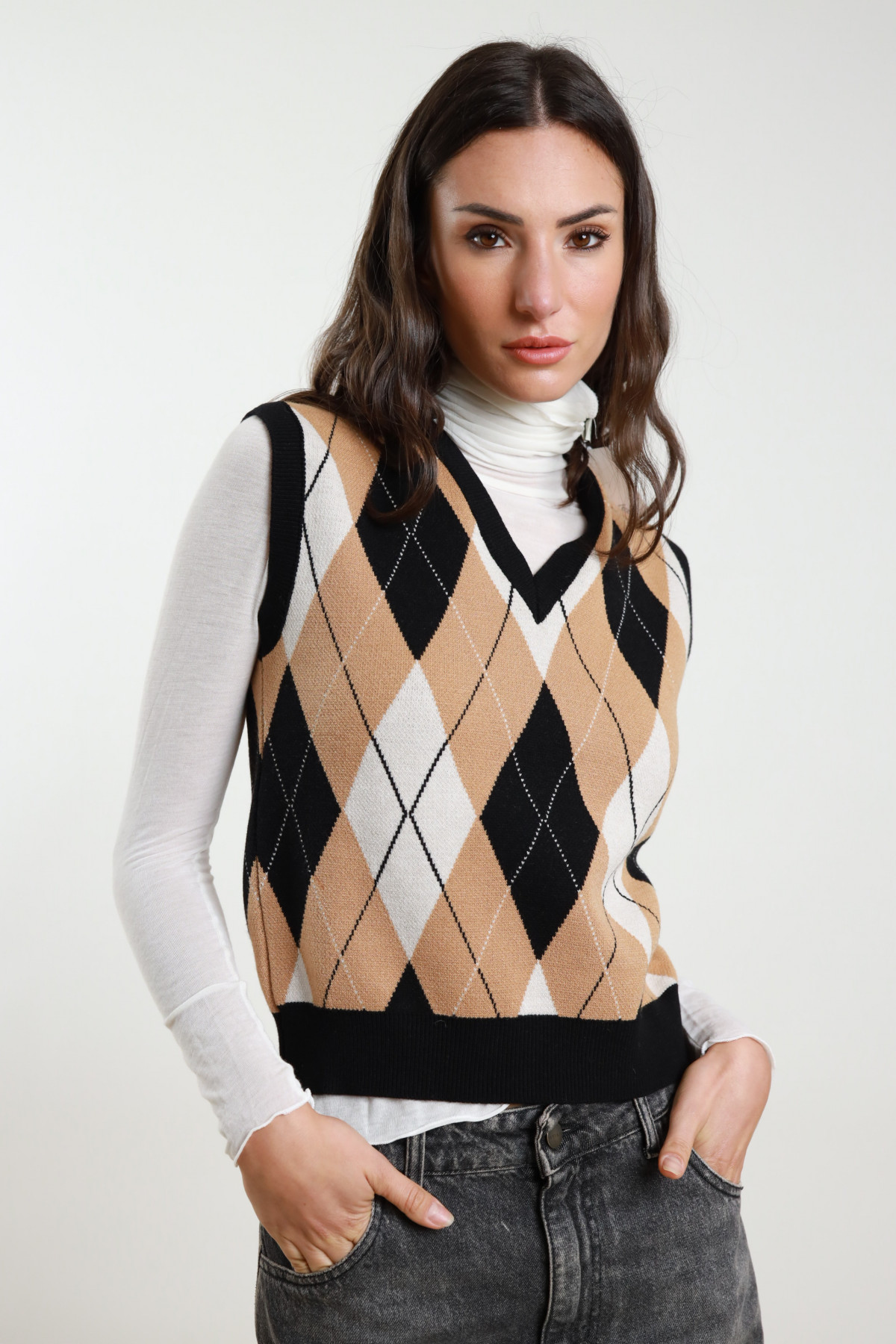 Gilè Argyle slim Susy Mix