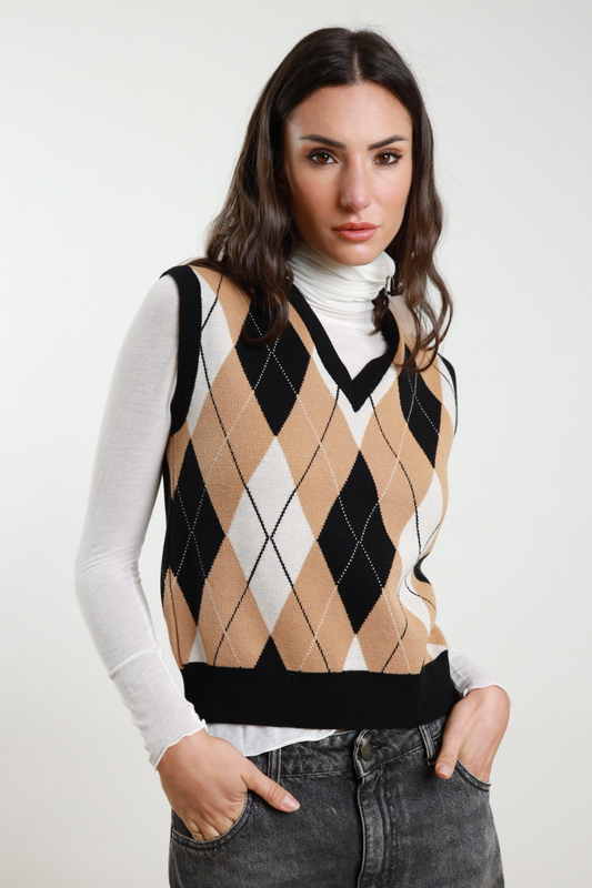 Gilè Argyle slim Susy Mix