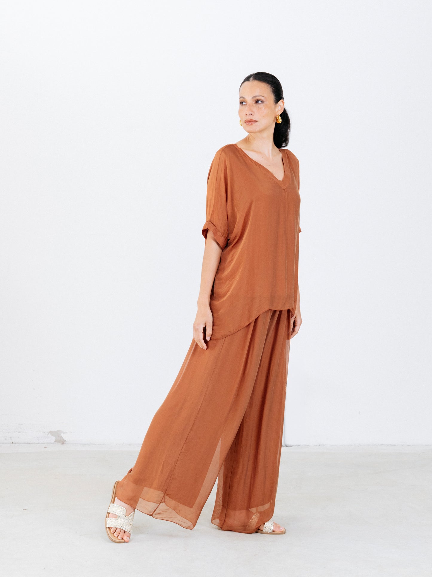Blusa misto seta Polly
