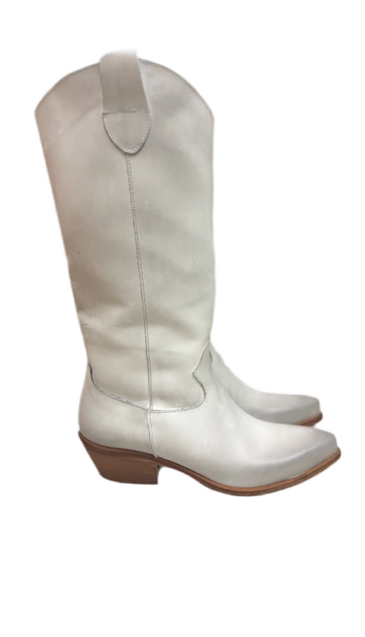Stivale in pelle bianco