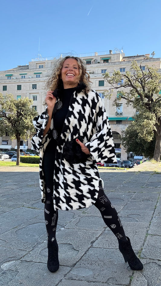 Cappotto mantella Sartoriale Pied de Poule - Pezzo Unico