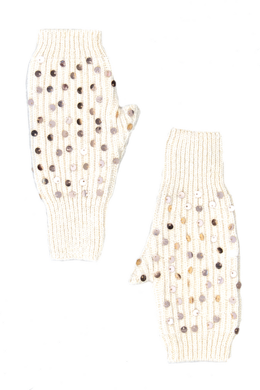 Manicotti maglia con paillettes