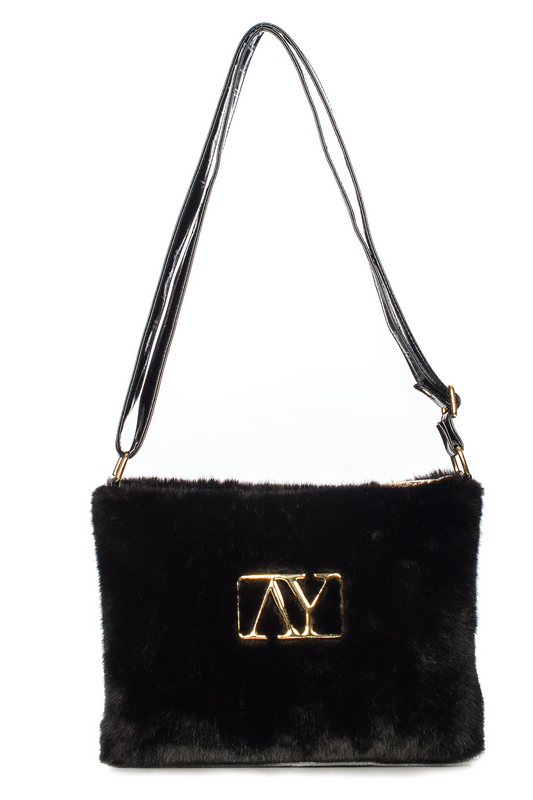 Pochette Fake Fur Ayfee con Tracolla - Borsa Eco Pelliccia
