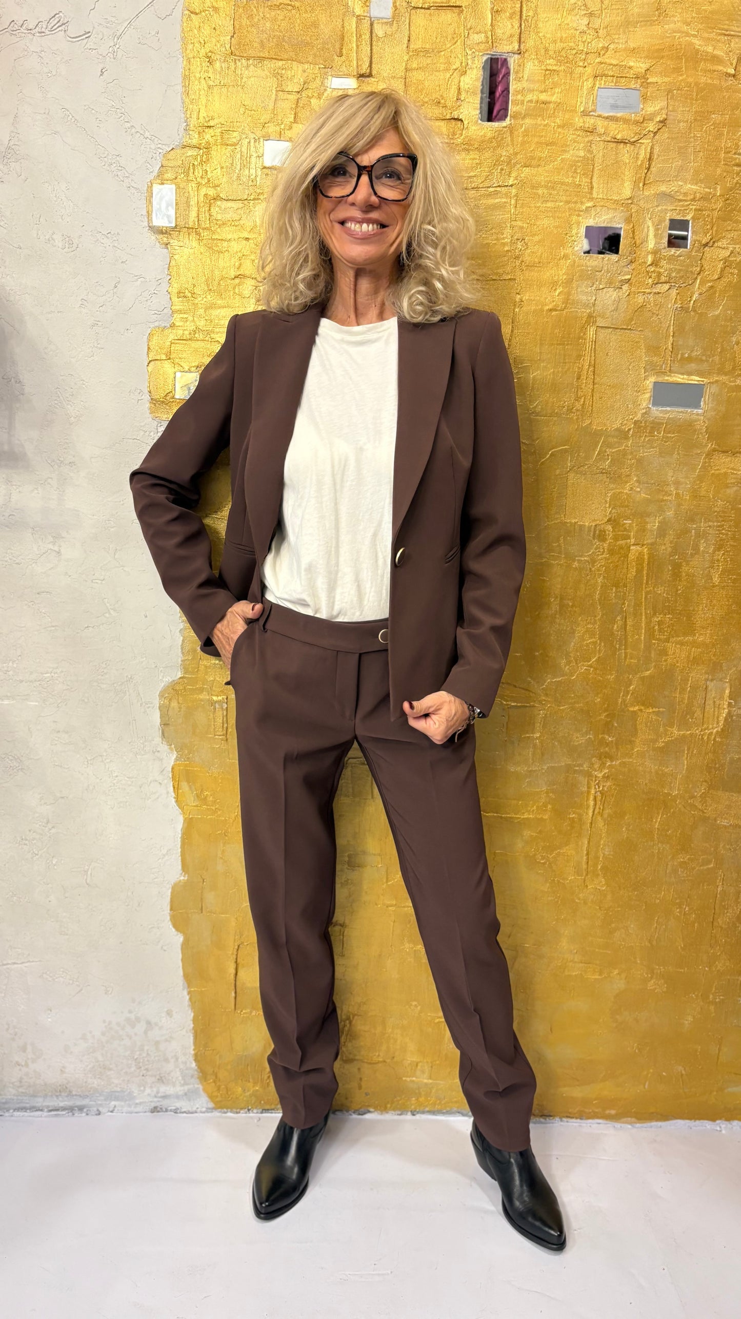 Tailleur  1 bottone tessuto tecnico Rinascimento