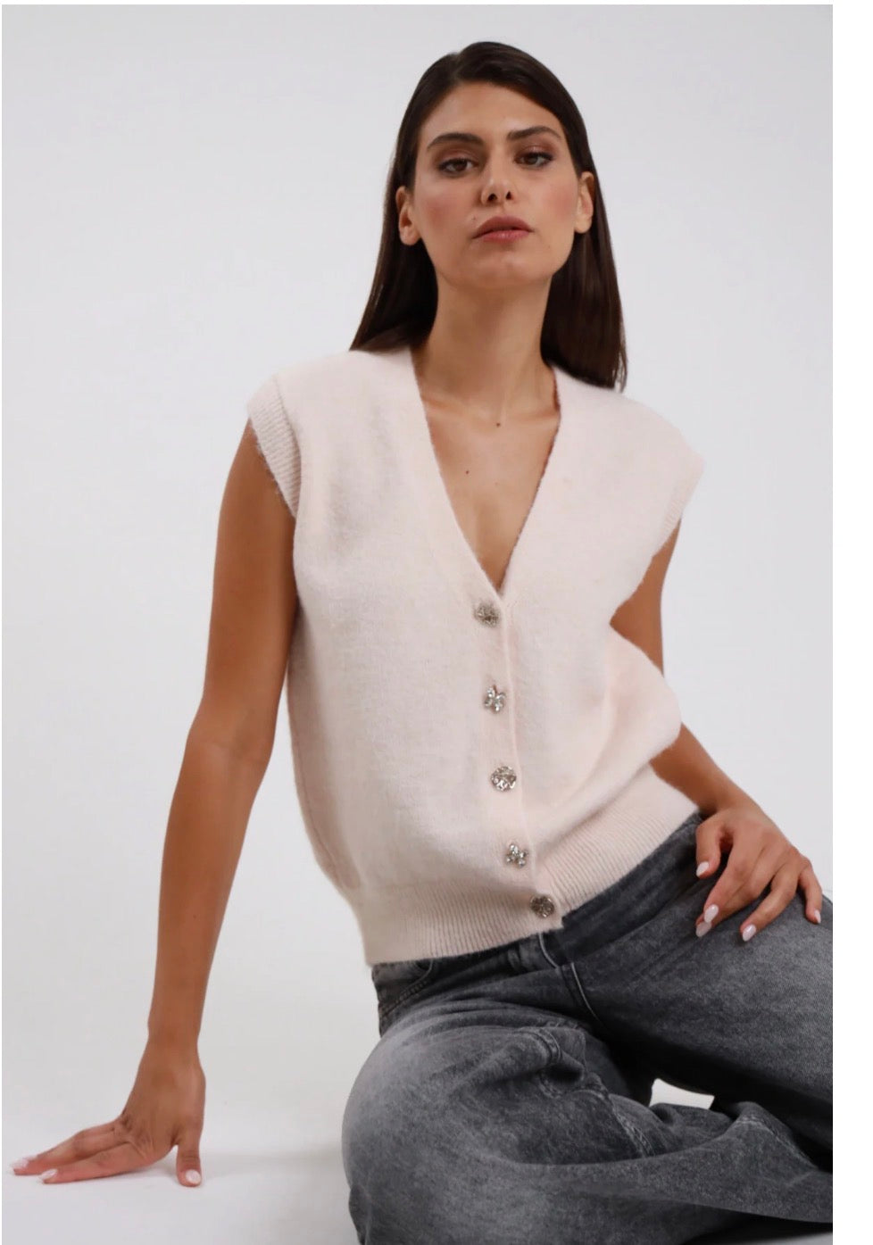 Gilet bottoni gioiello Susy mix