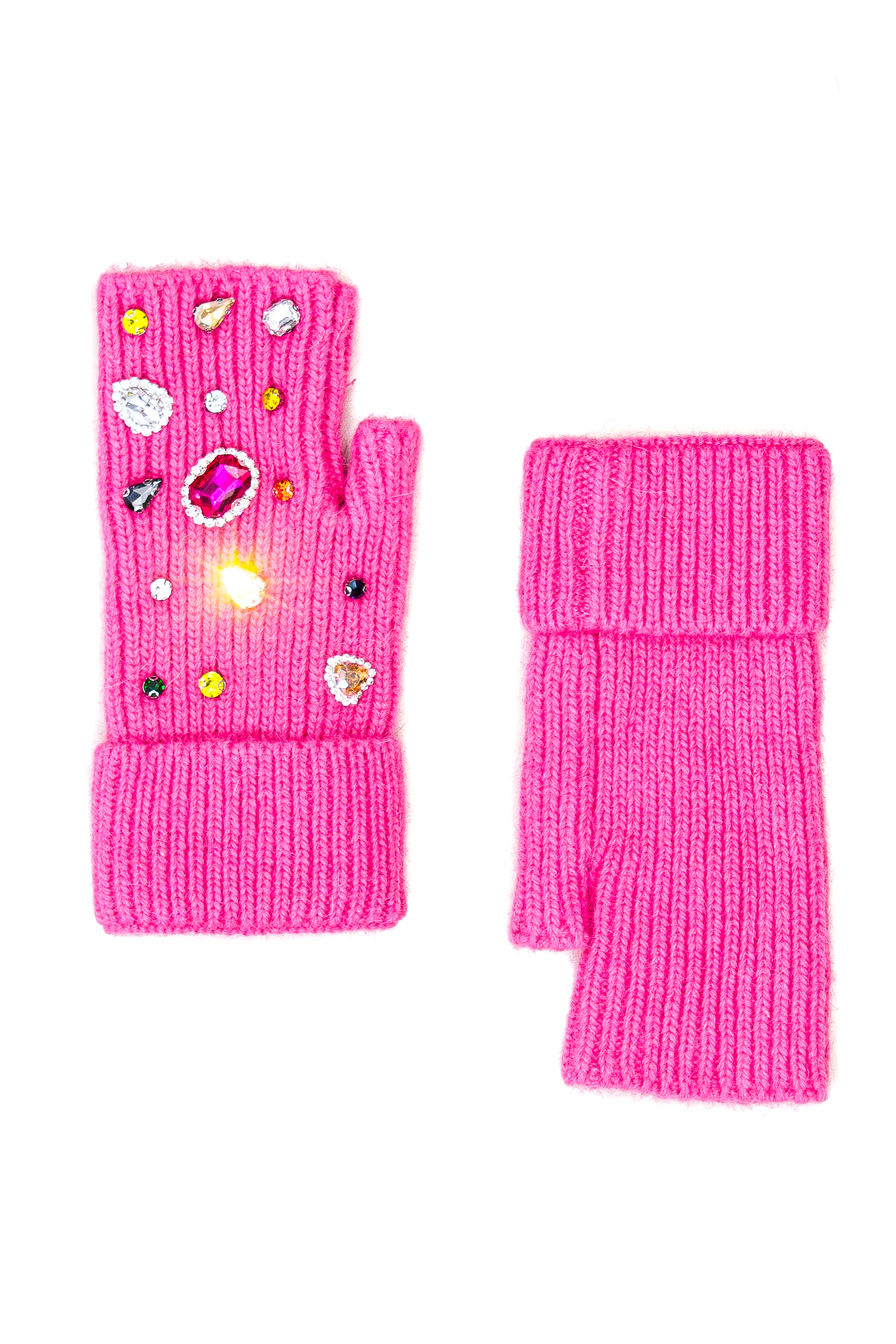 Guanto maglia con castoni applicati