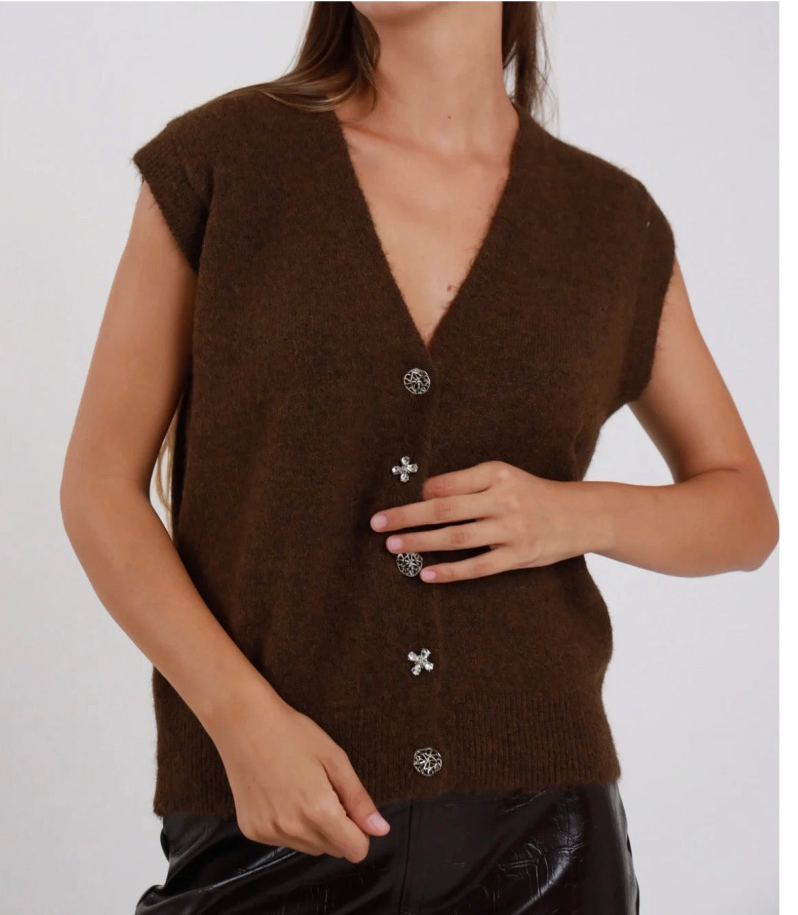 Gilet bottoni gioiello Susy mix