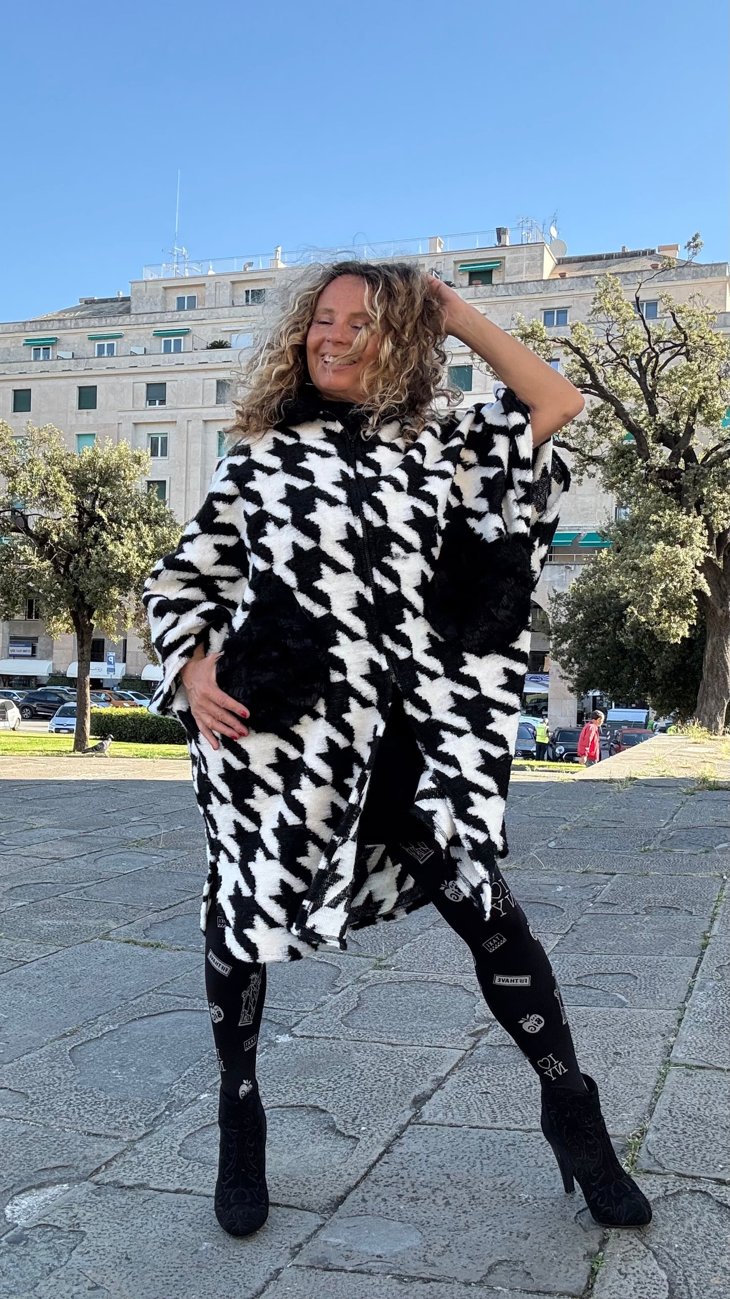 Cappotto mantella Sartoriale Pied de Poule - Pezzo Unico