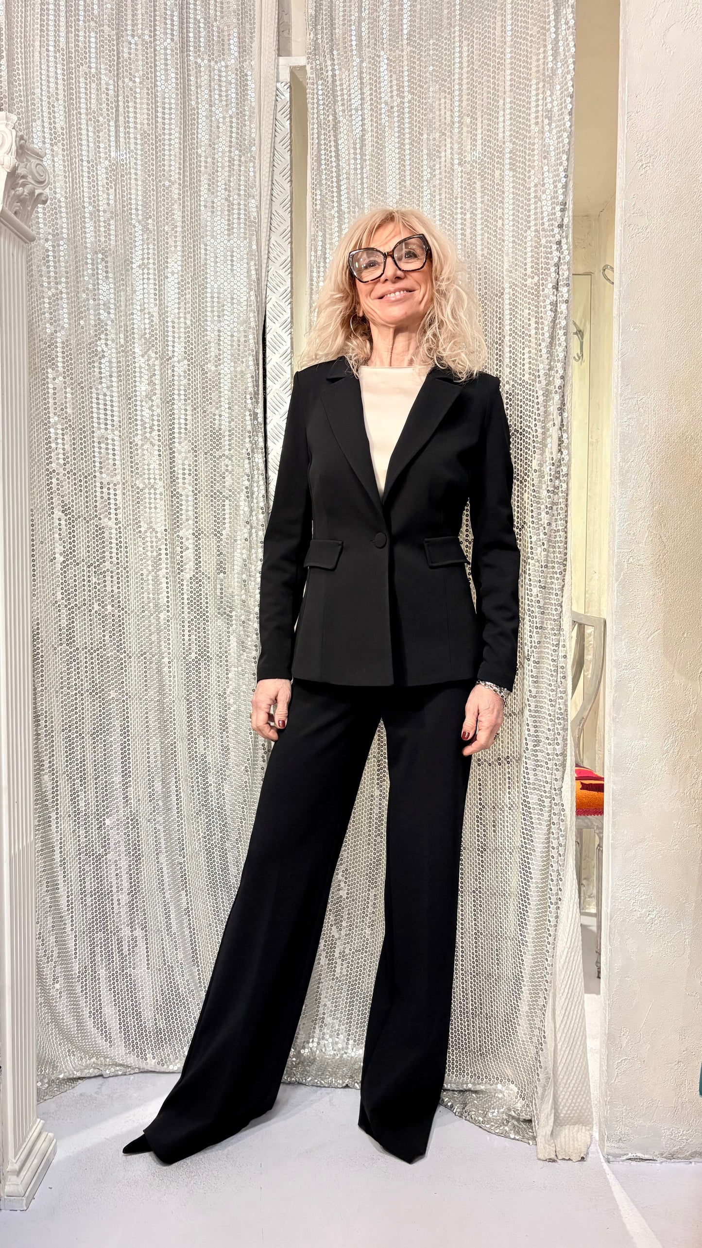 Tailleur crepe 1 petto Rinascimento