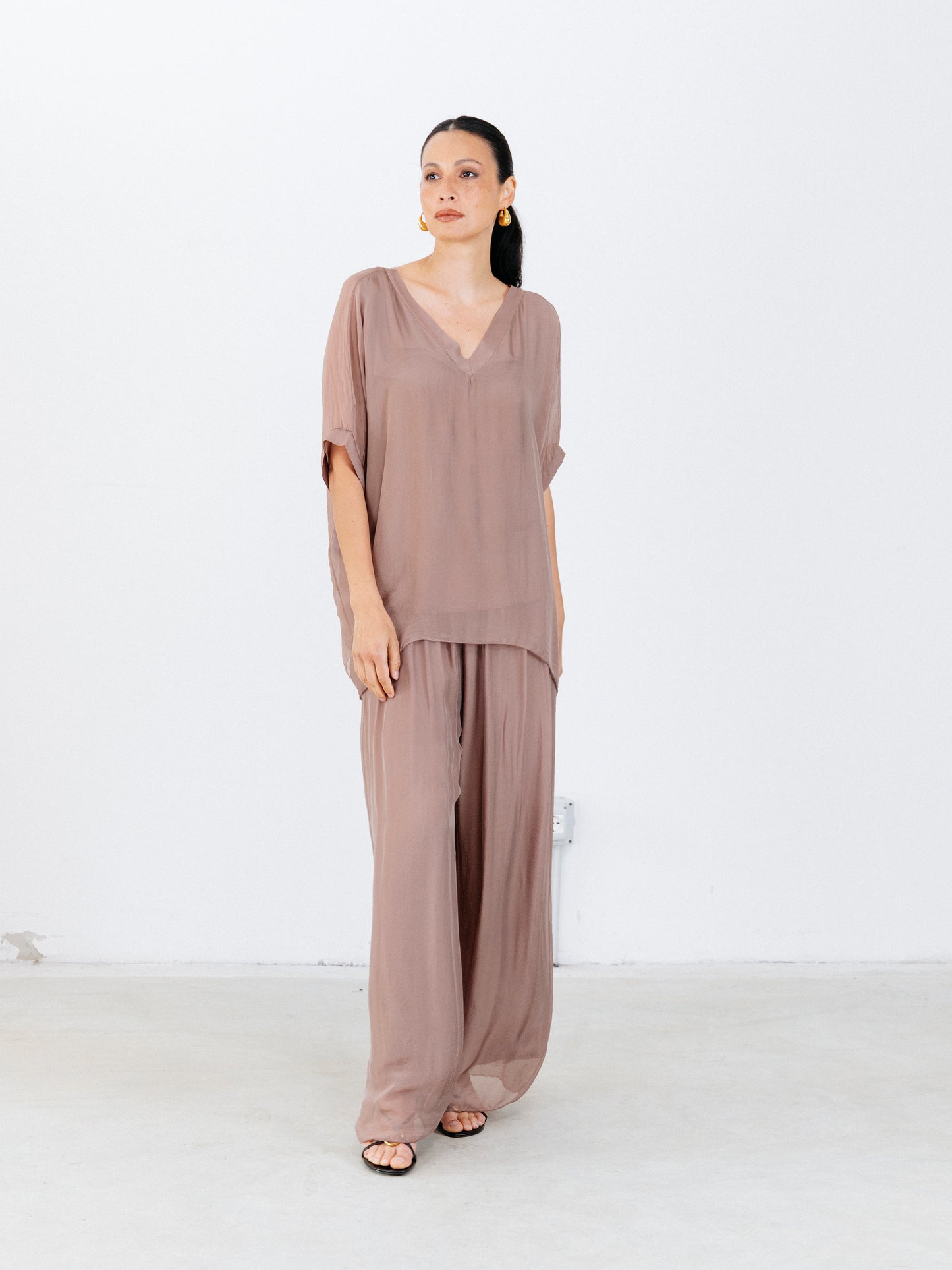 Blusa misto seta Polly