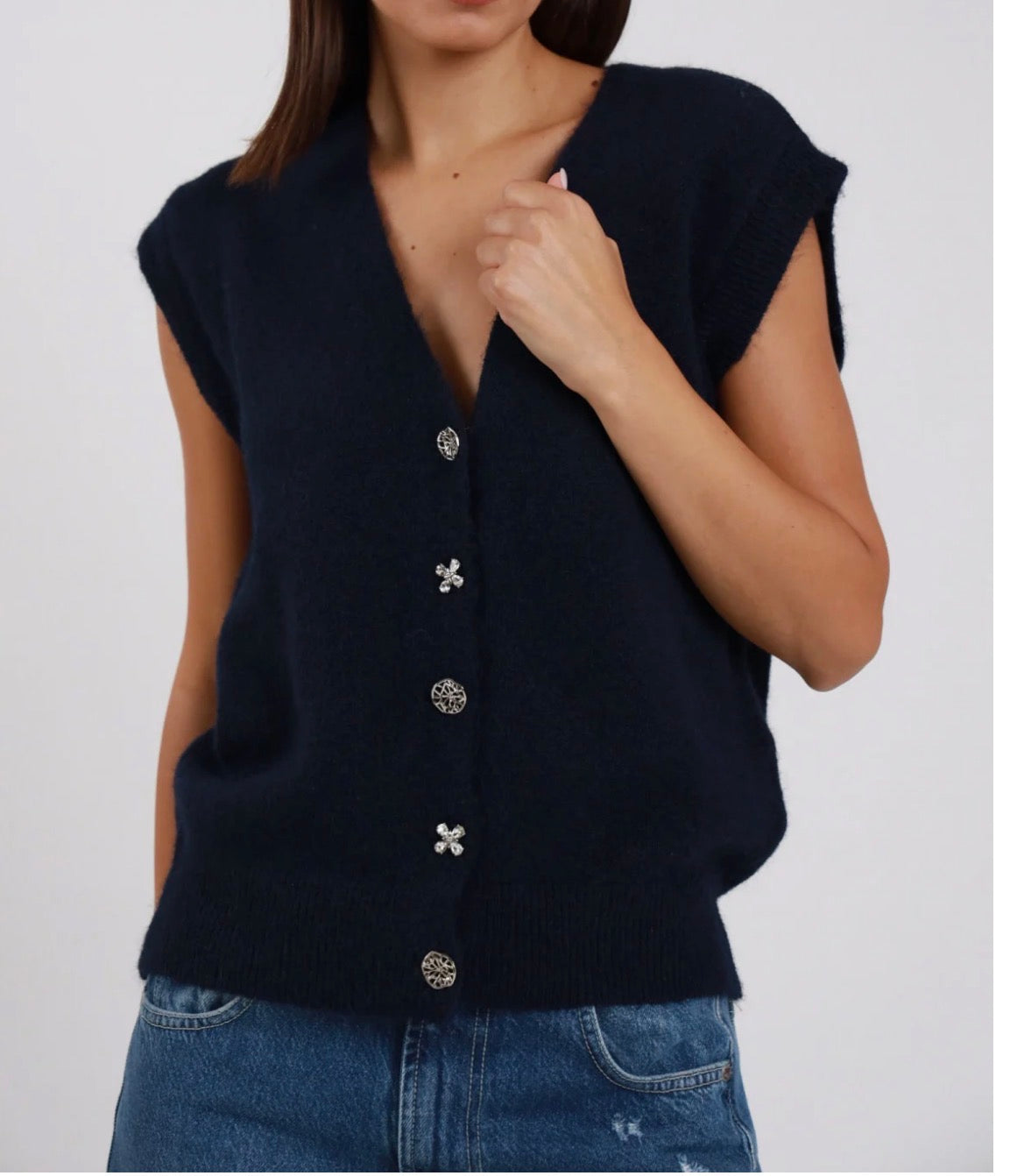 Gilet bottoni gioiello Susy mix
