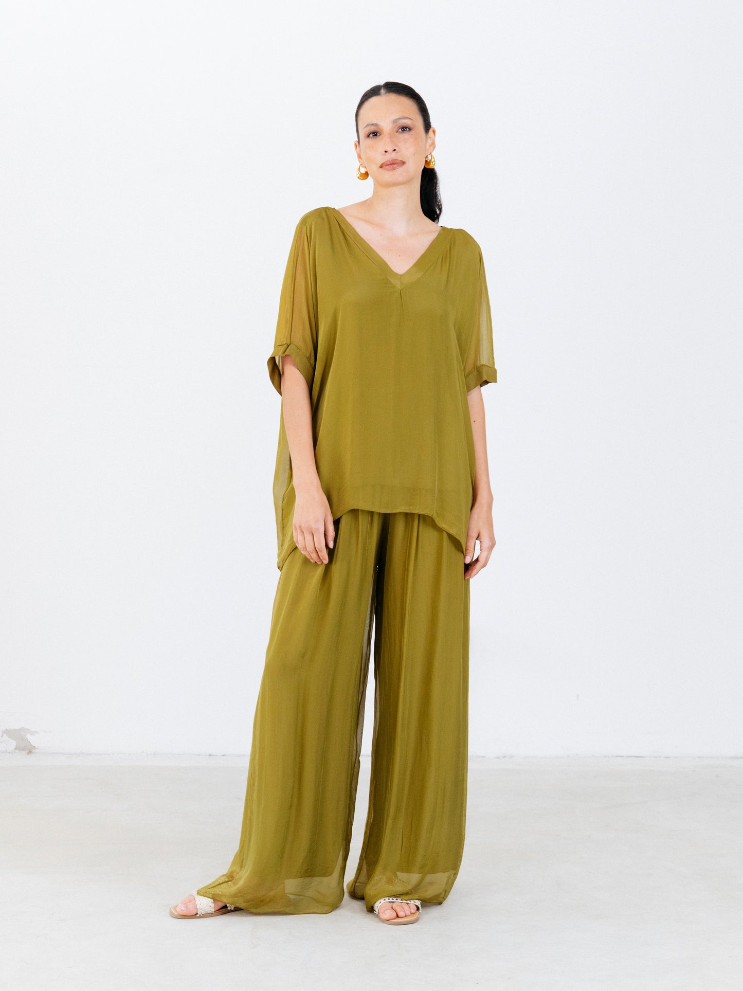 Blusa misto seta Polly