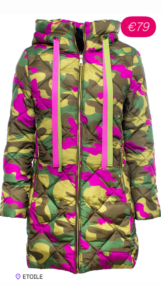 Piumino lungo Camuflage Ayfee