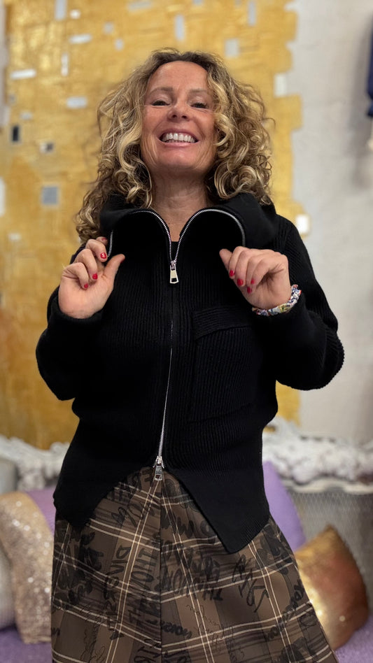 Cardigan zip coste inglese