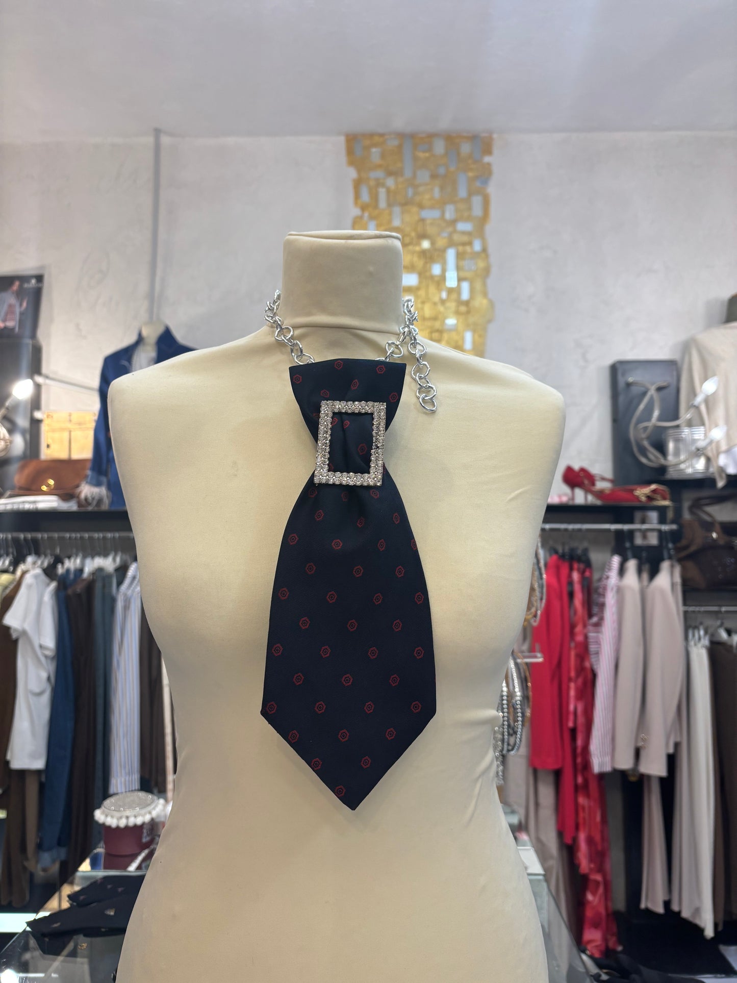 Cravatta /Collana seta vintage  ETOILE