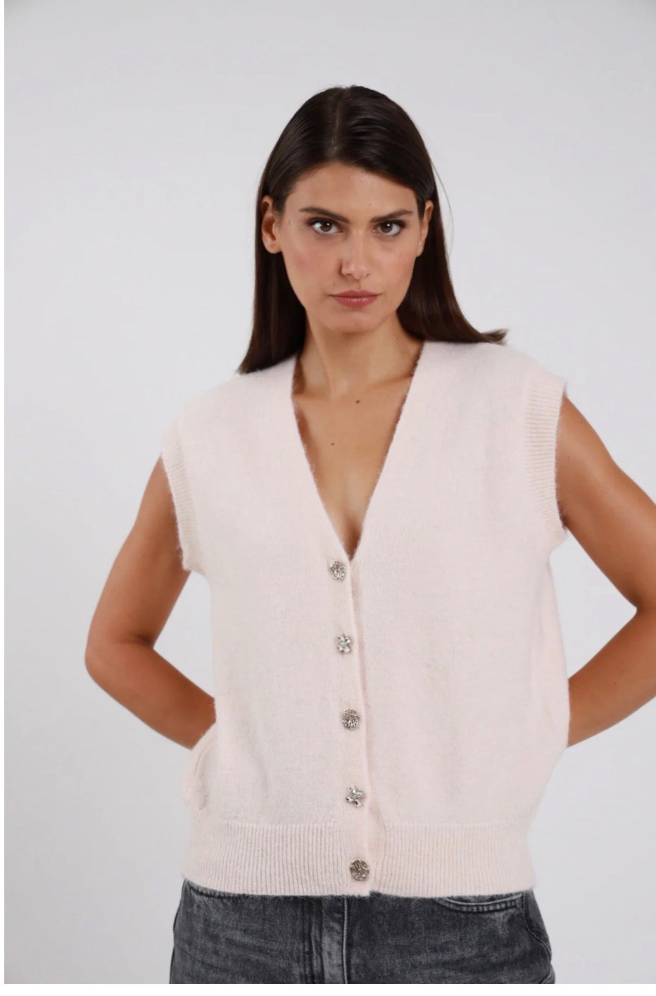Gilet bottoni gioiello Susy mix