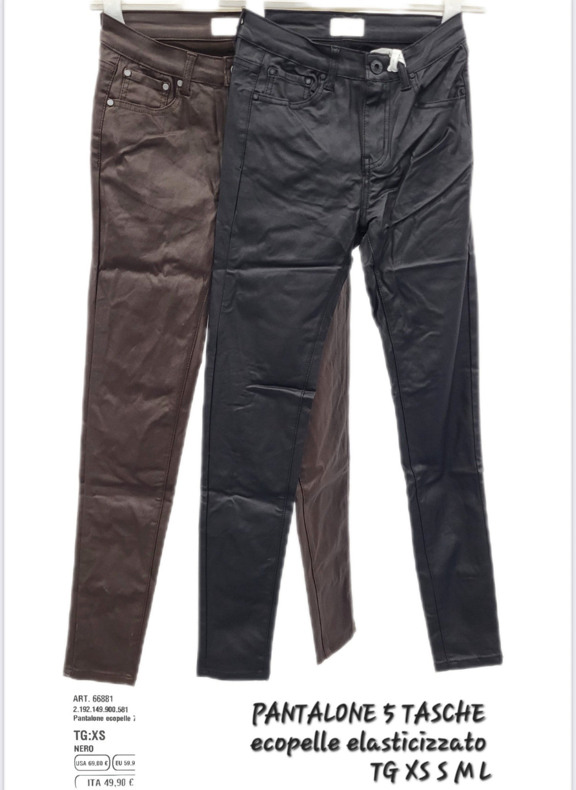 Pantalone taglio jeans ecopelle Susy mix