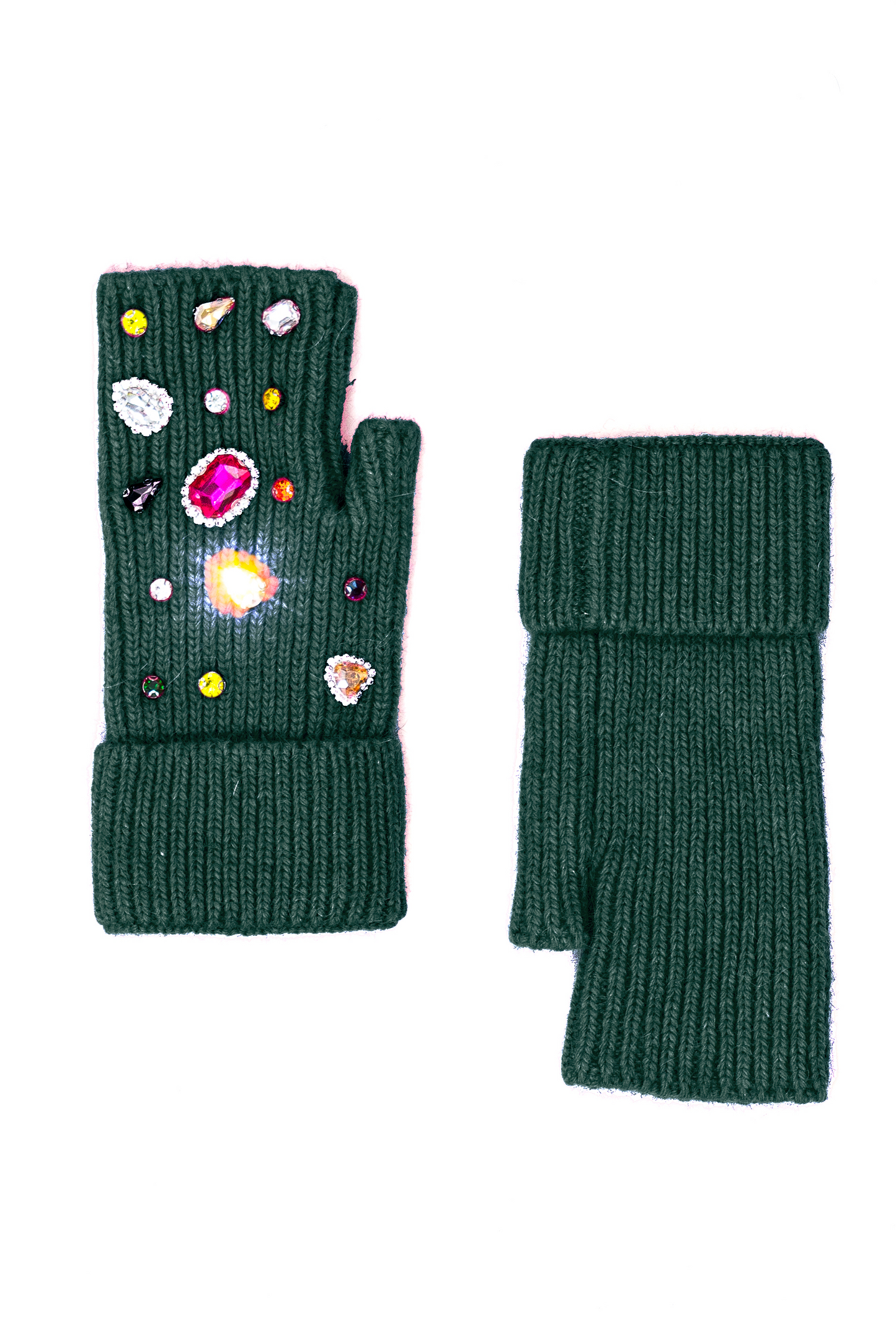 Guanto maglia con castoni applicati