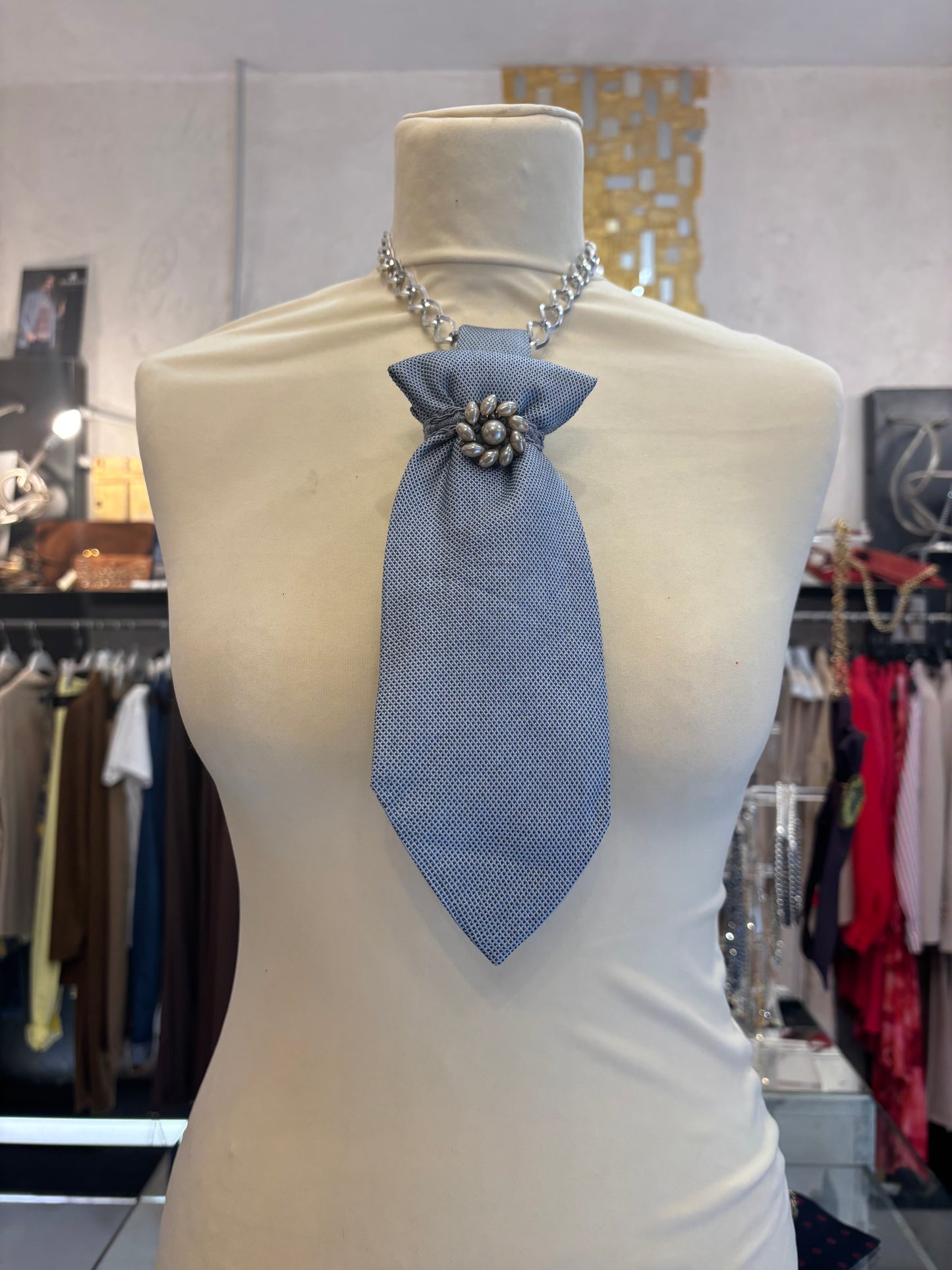 Cravatta /Collana seta vintage  ETOILE