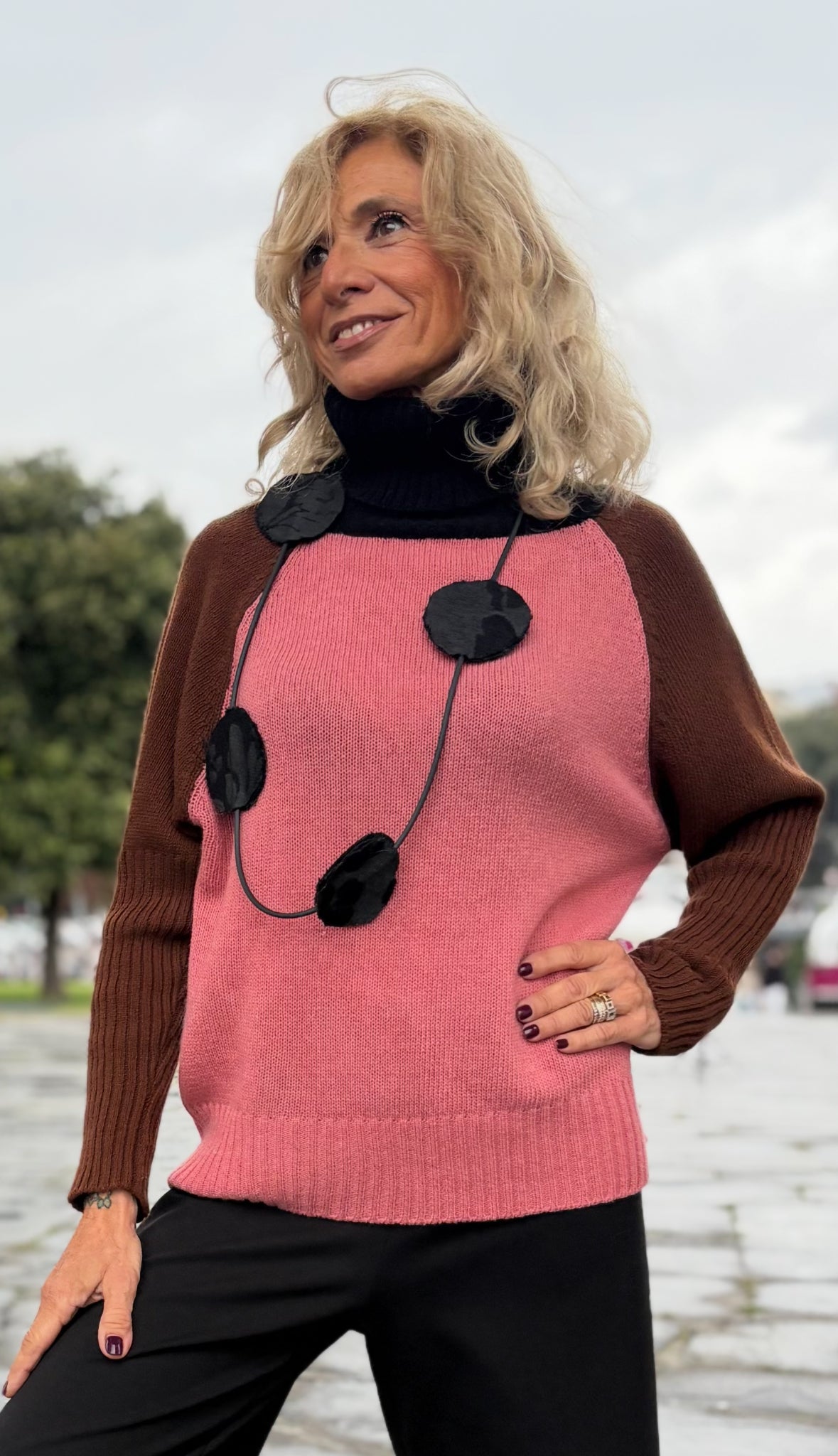Maglione Anna Collo Alto Artigianale - Design Etoile