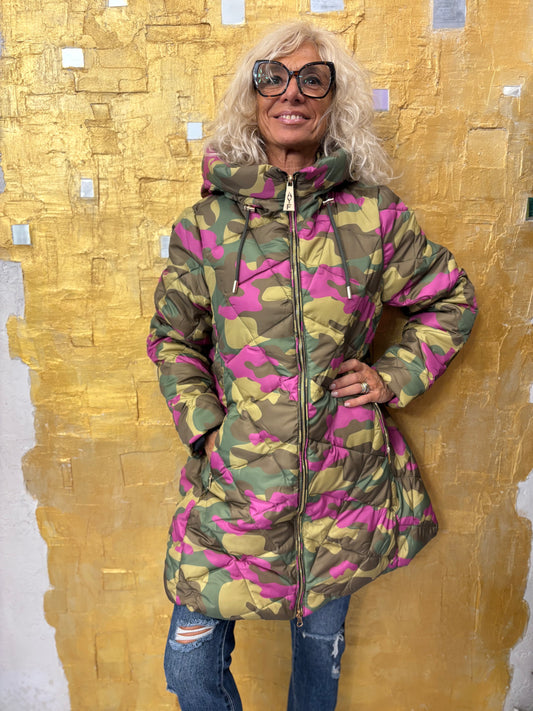 Piumino lungo Camuflage Ayfee