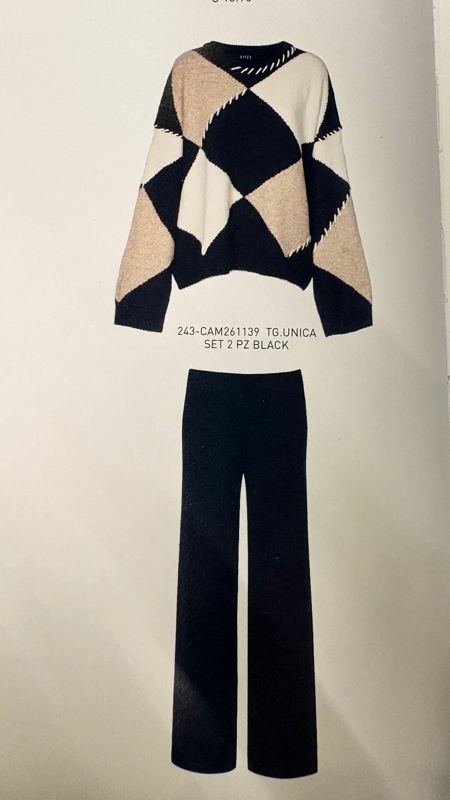 Completo Maglia Rombi – Maglione e Pantalone Coordinato Ayfee