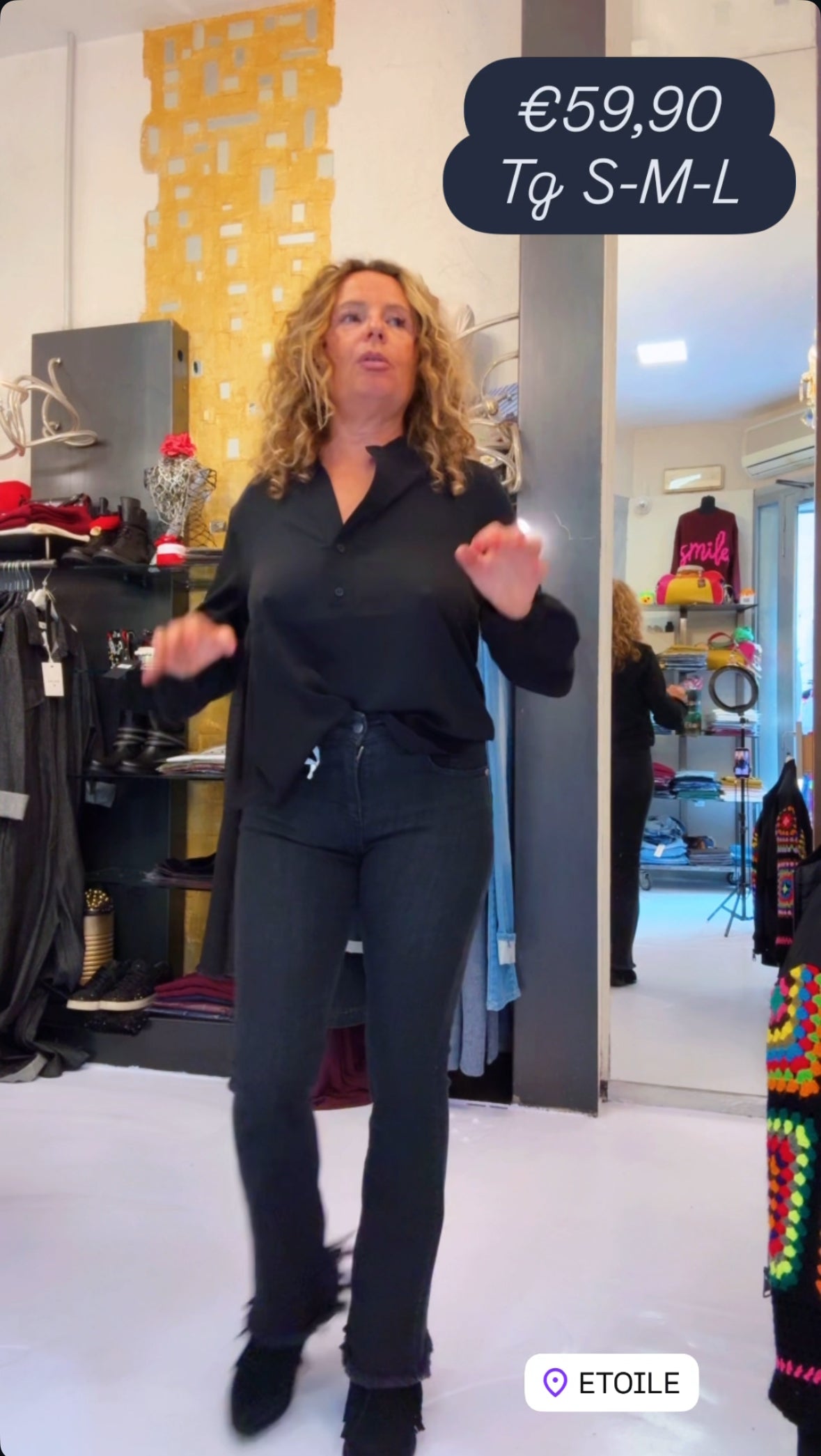 Jeans nero zampa Susy Miss