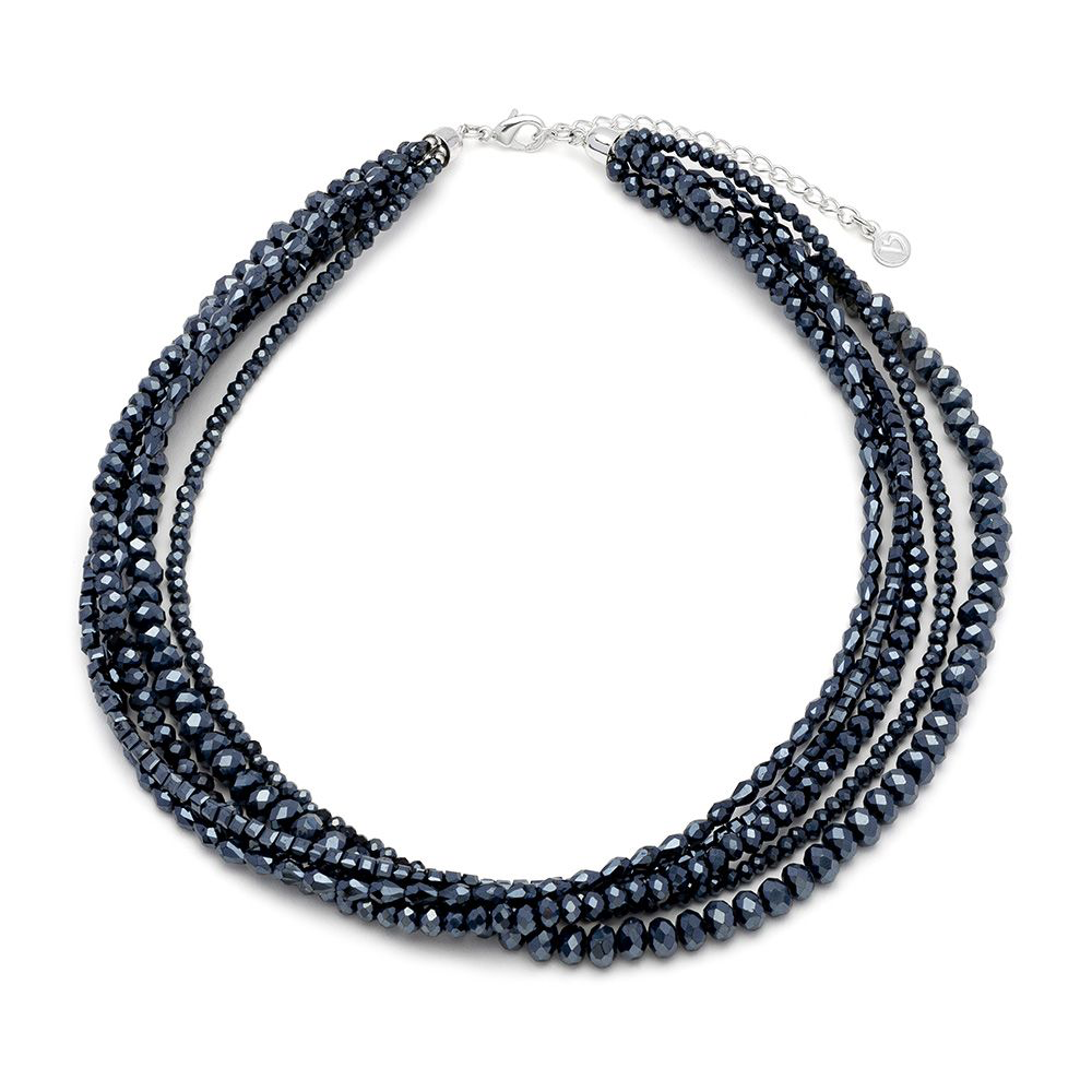 Collana multi filo blu notte Vesto pazzo