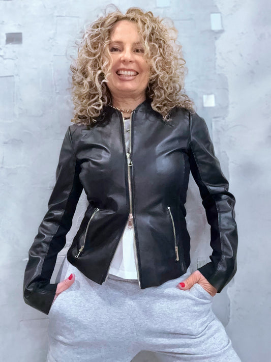 Giacca pelle biker