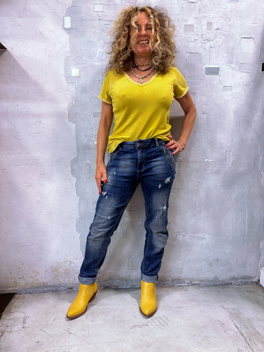 Jeans baggy cerniere