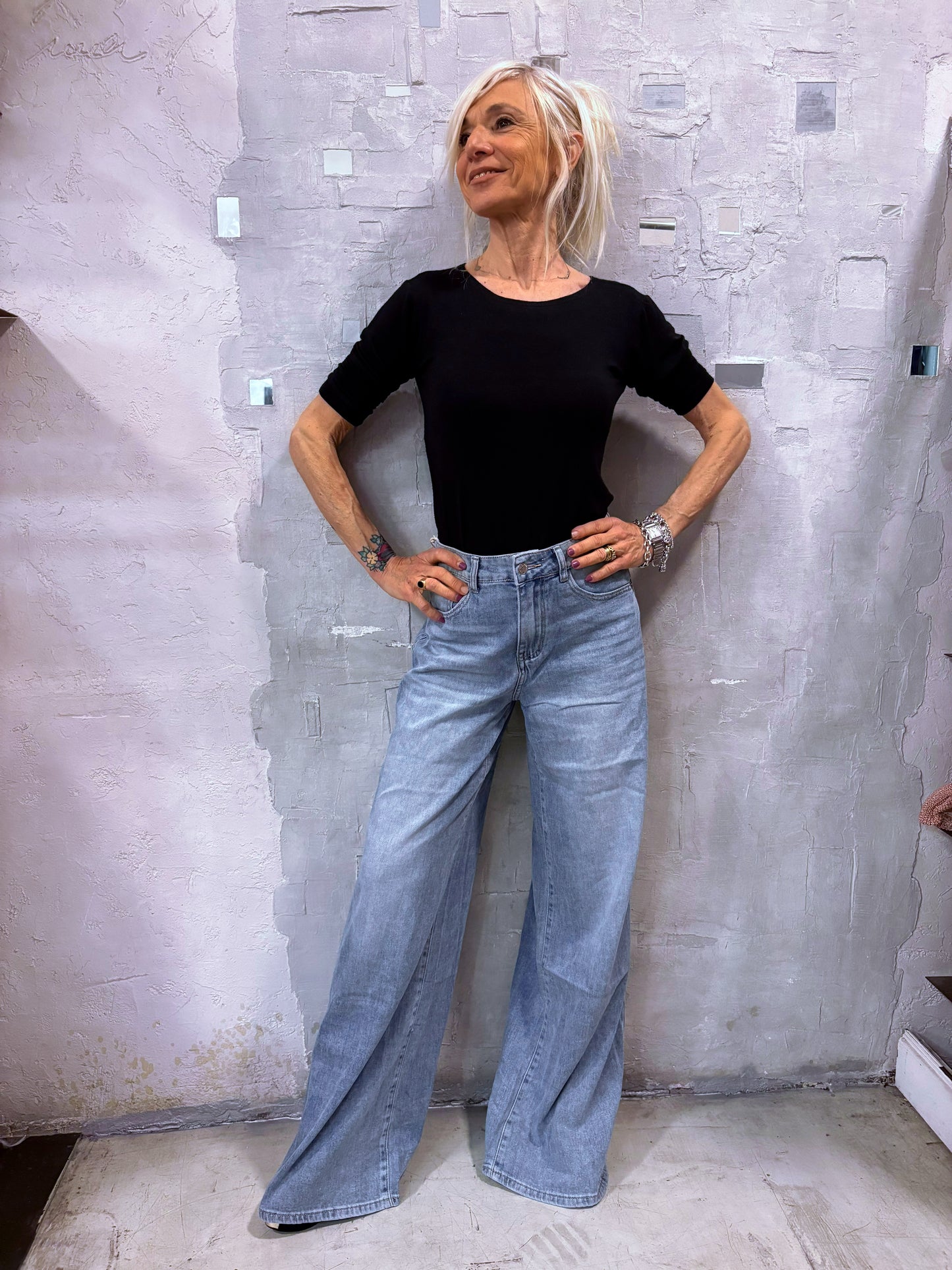 Jeans largo palazzo