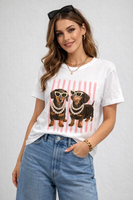 T-shirt bassotto righe
